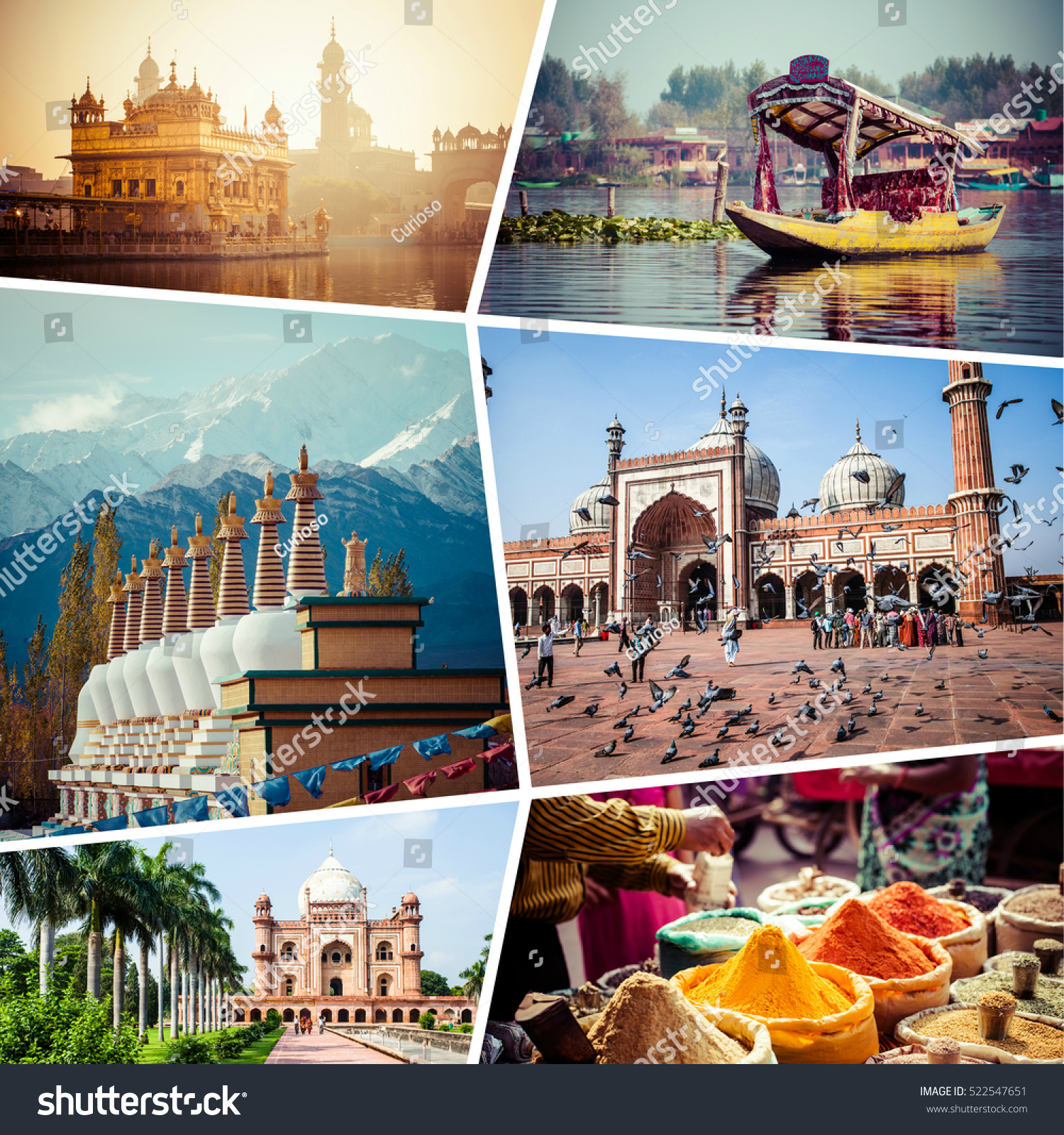 Collage India Images Travel Background My Stock Photo 522547651