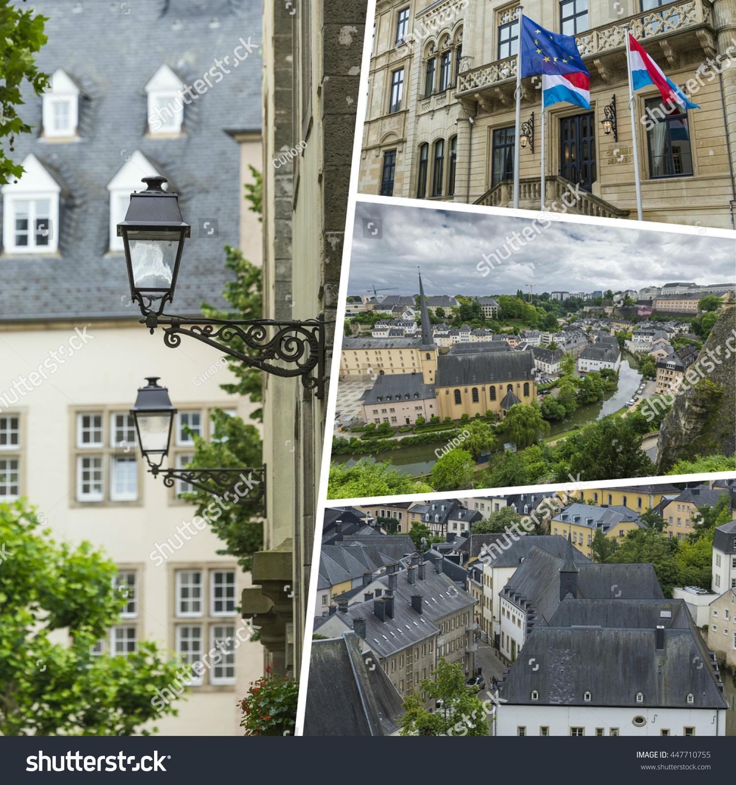 Collage Luxembourg Images Travel Background My Stock Photo
