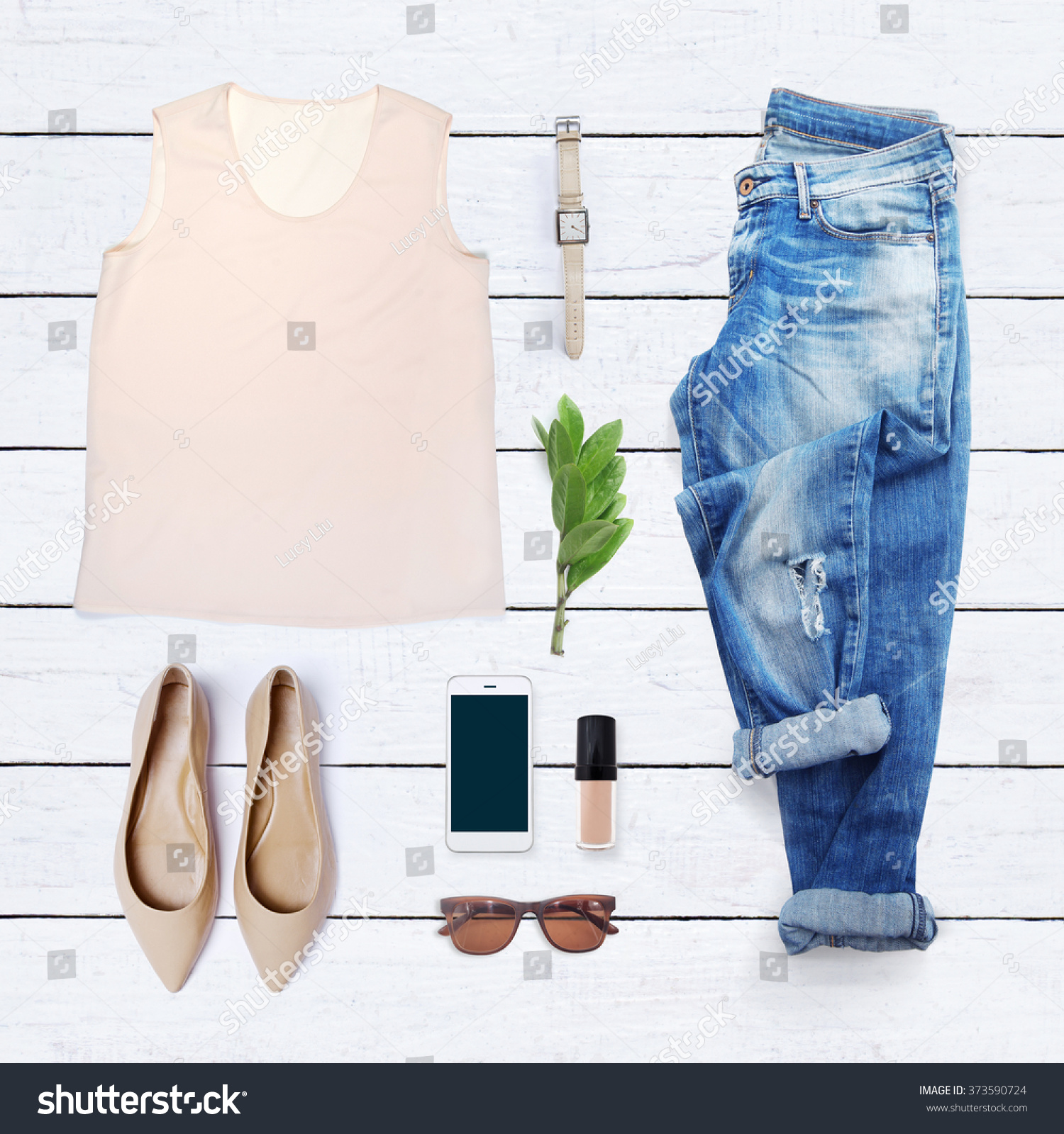 Collection Collage Of Women'S Clothing Stock Photo 373590724 : Shutterstock