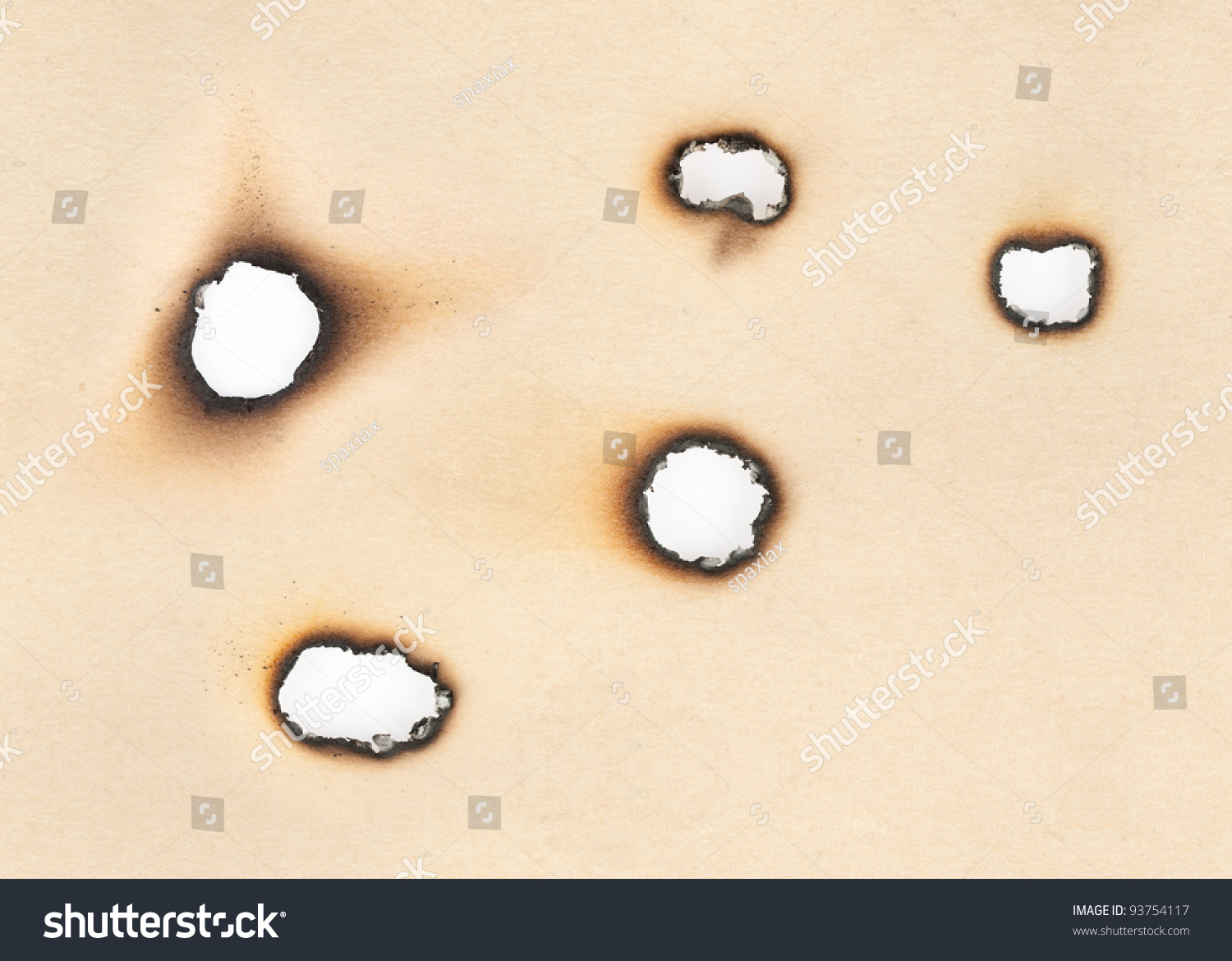 Collection Of Burnt Holes In Old Paper Stock Photo 93754117 : Shutterstock