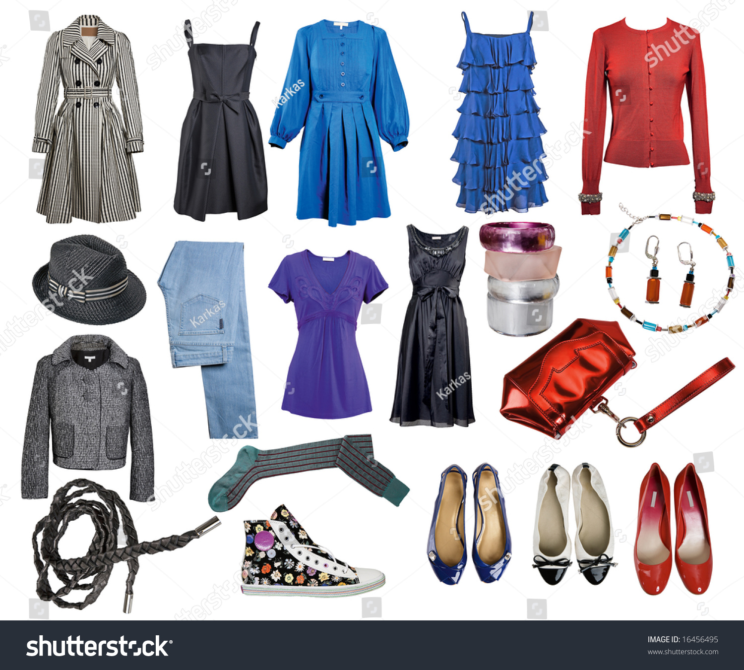 Collection Of Clothes And Accessories Stock Photo 16456495 : Shutterstock