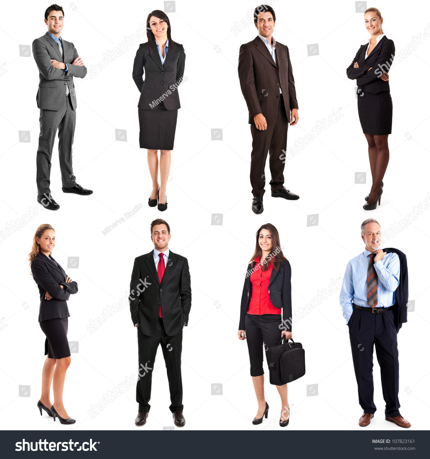 Collection Of Full Length Portraits Of Business People Stock Photo ...