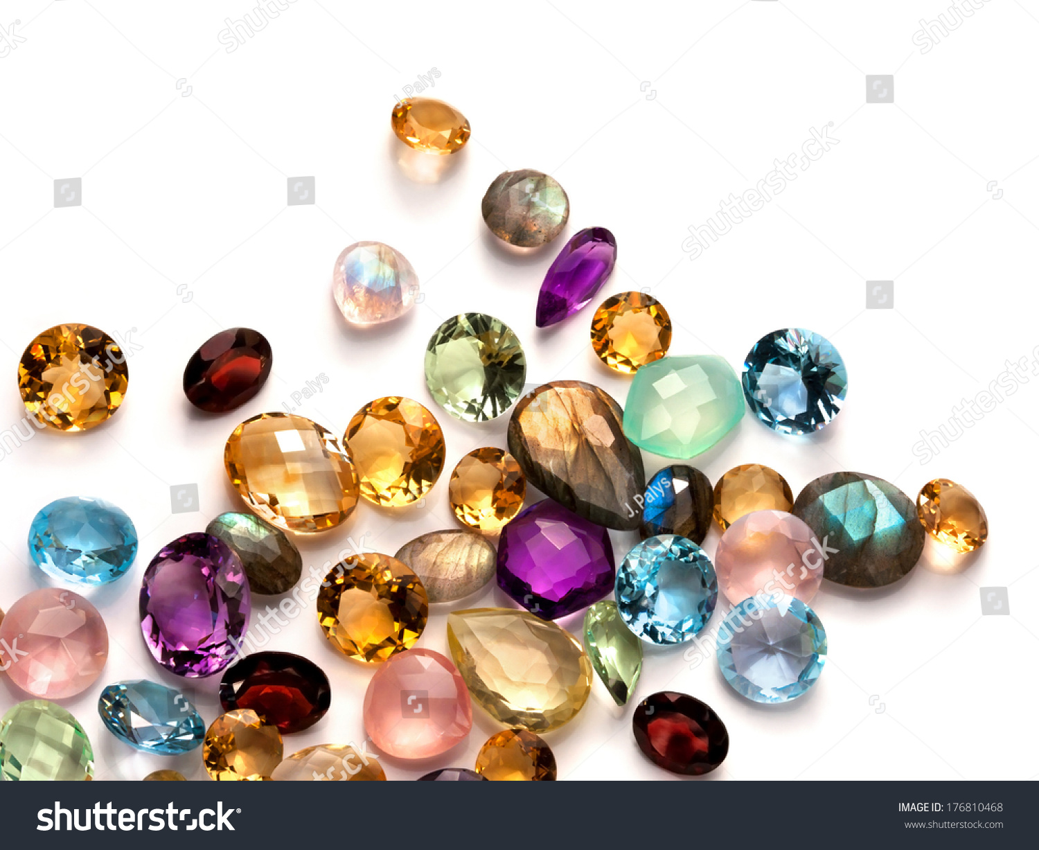 Collection Many Different Natural Gemstones On Stock Photo (Edit Now ...