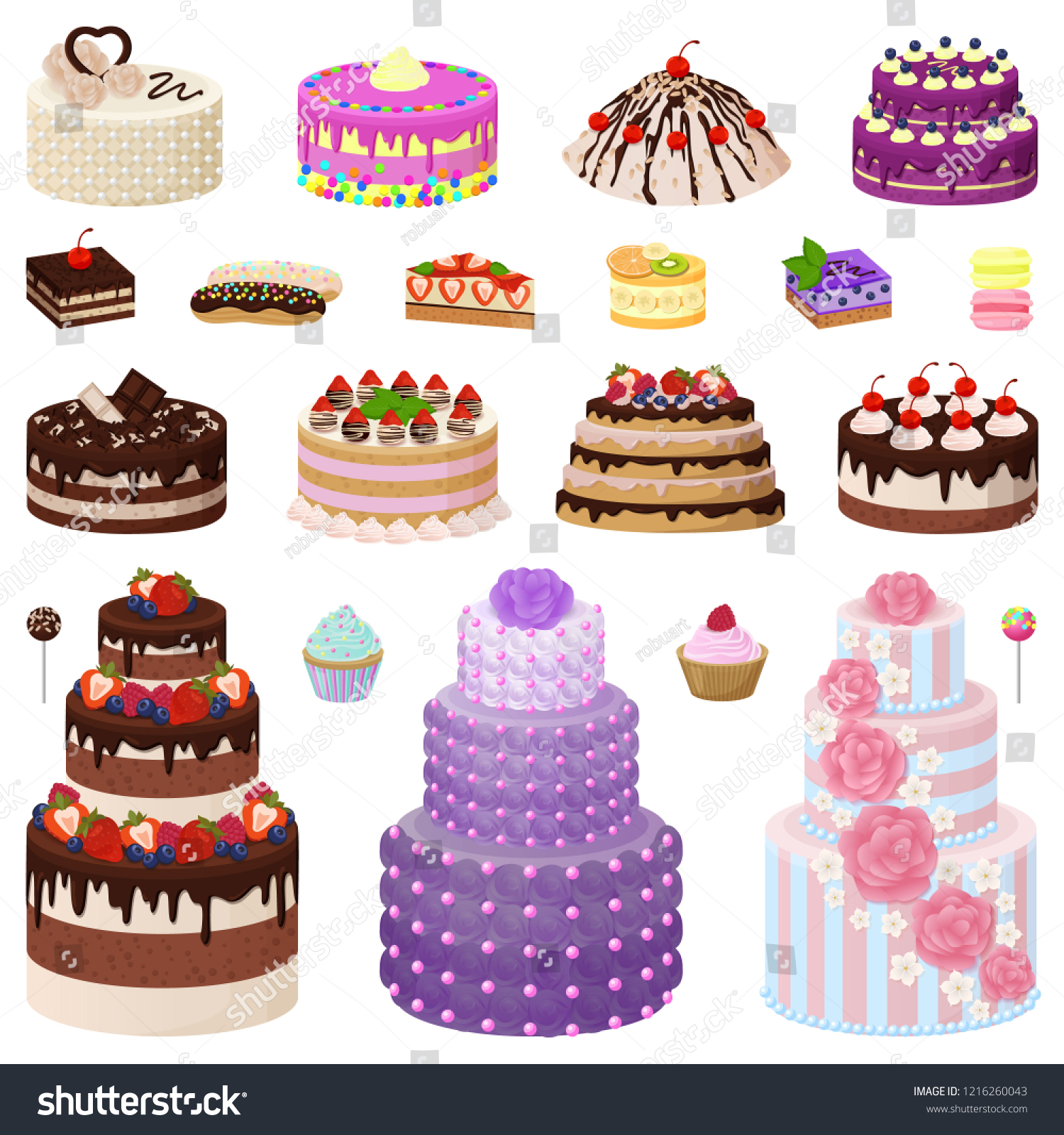 Collection Tasty Cakes Different Types Colors 1216260043 Collection Tasty Cakes Different Types Colors 1216260043