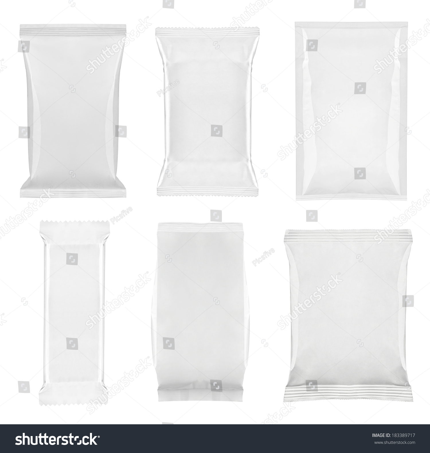 Collection Of Various White Bag Package Template On White Background ...