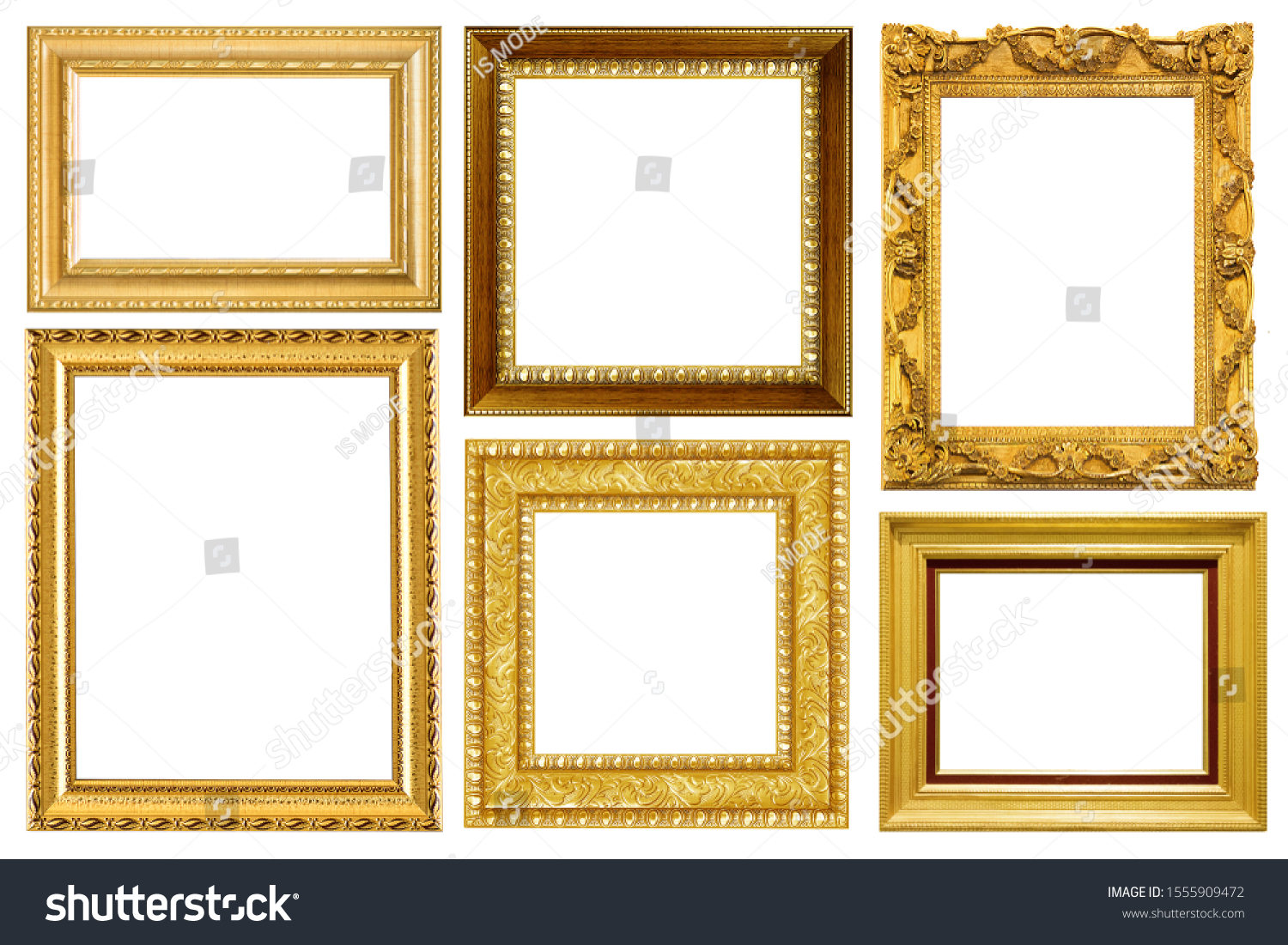 4 652 Modern Blue Square Picture Frames Images Stock Photos Vectors   Stock Photo Collection Of Vintage Gold Picture Frame Isolated On White 1555909472 