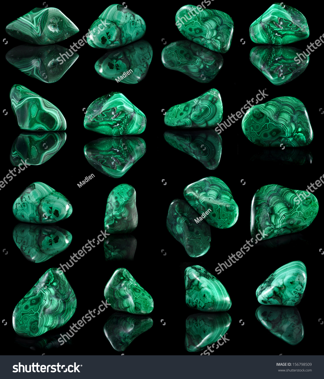 Collection Set Malachite Mineral Stone 
