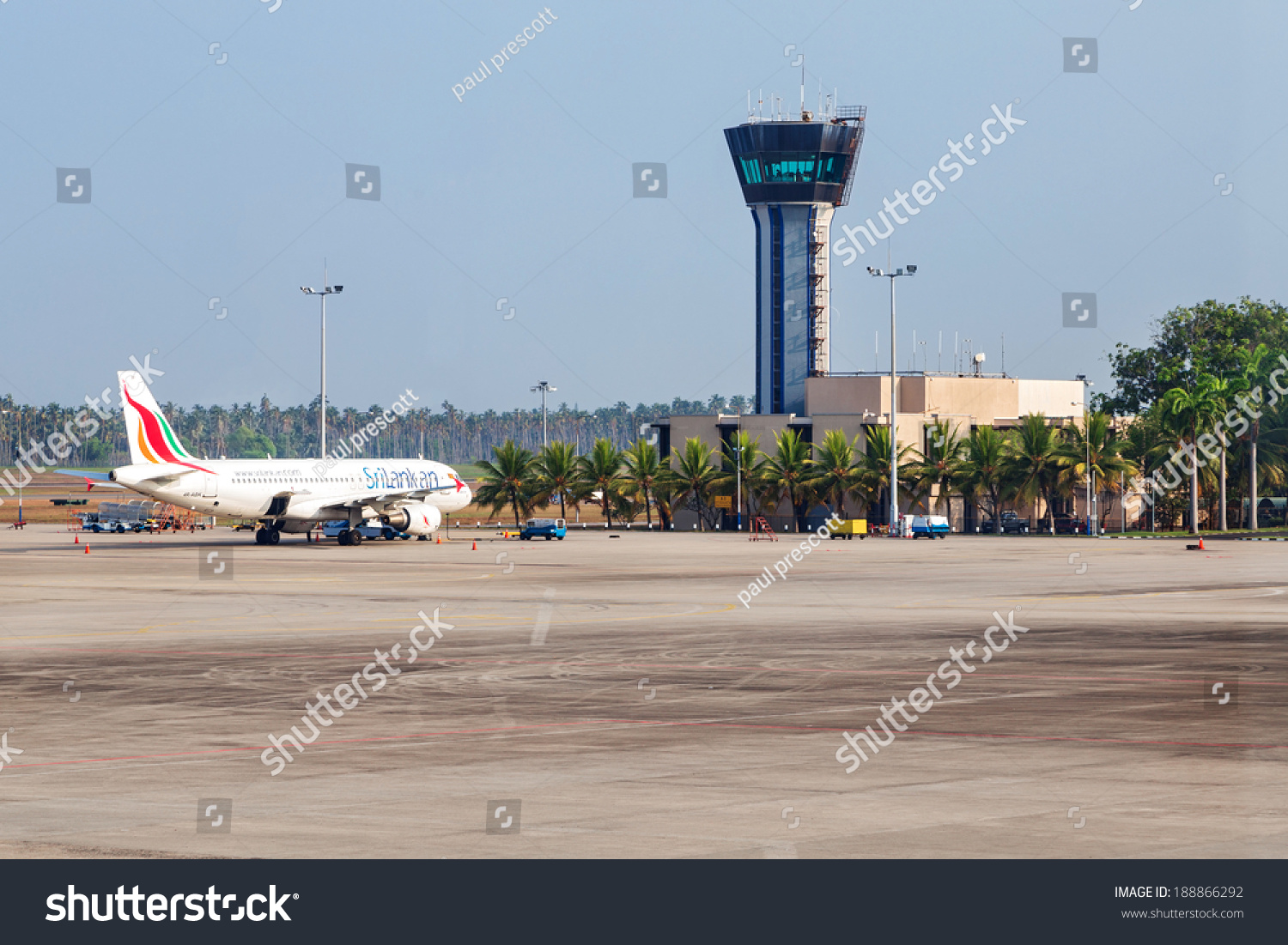 Sri Lanka Airport Images Stock Photos Vectors Shutterstock   Stock Photo Colombo Sri Lanka February Airplane Parked On Apron In Front Of Air Traffic Control 188866292 