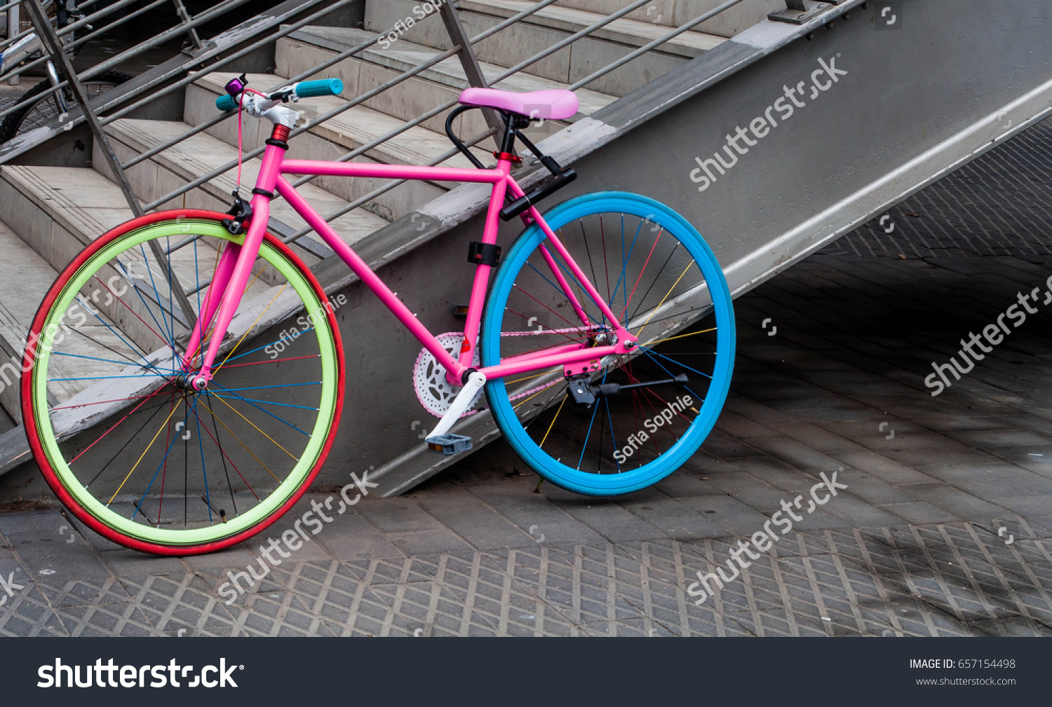 pink and yellow bike