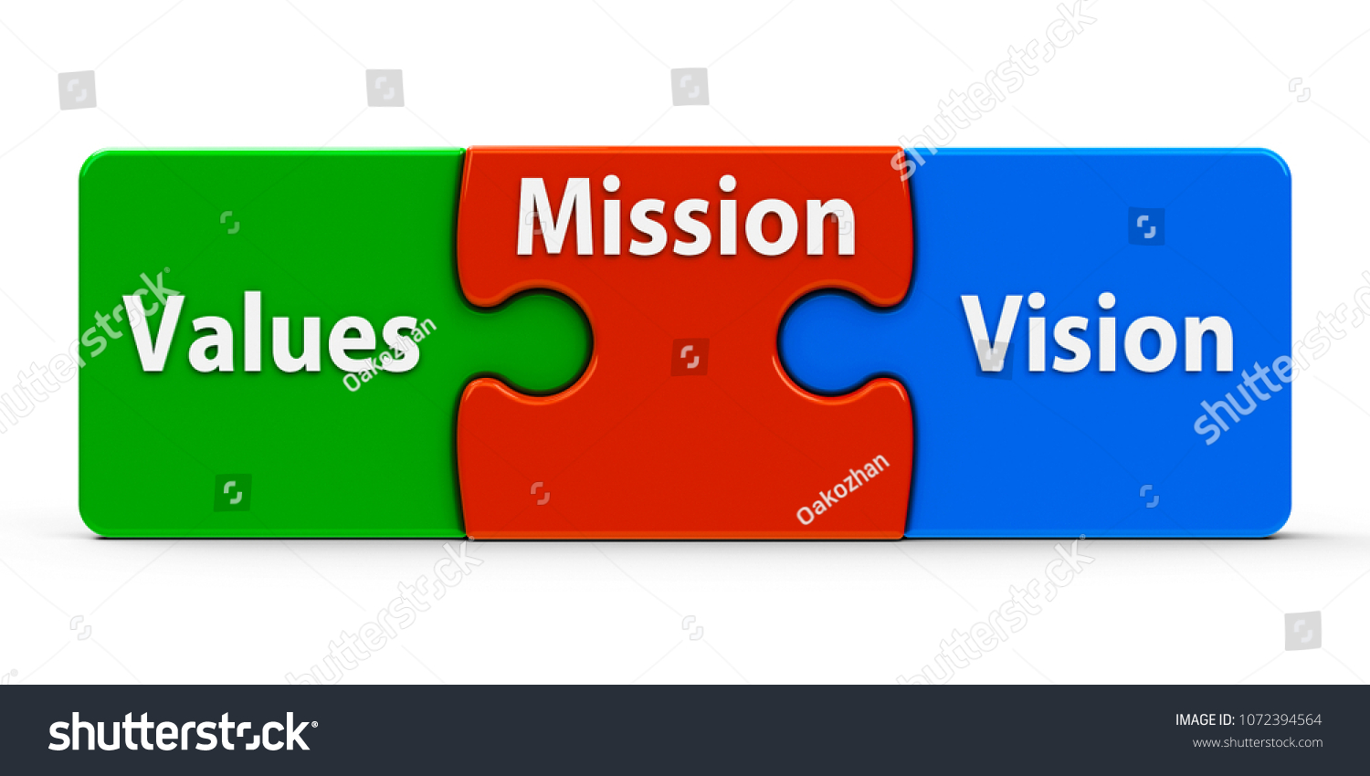 Color Puzzle Pieces Text Values Mission Stock Illustration 1072394564 ...