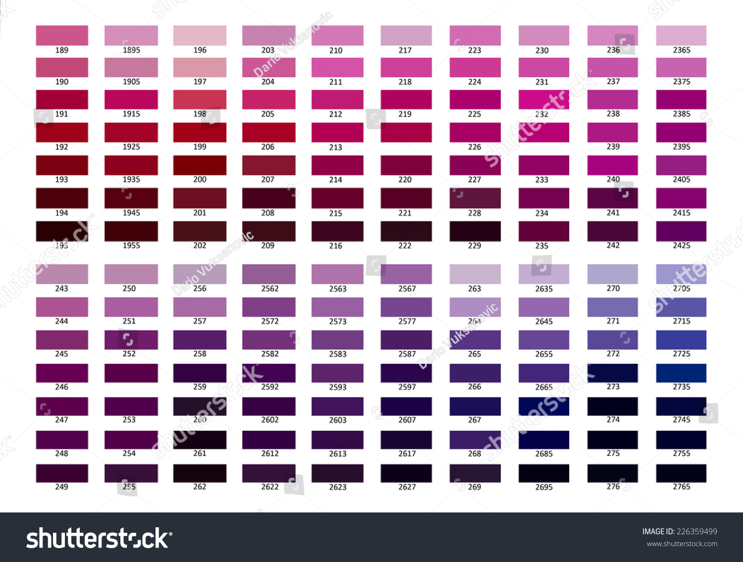 Color Reference Illustration Blue Purple Color Stock Illustration 226359499