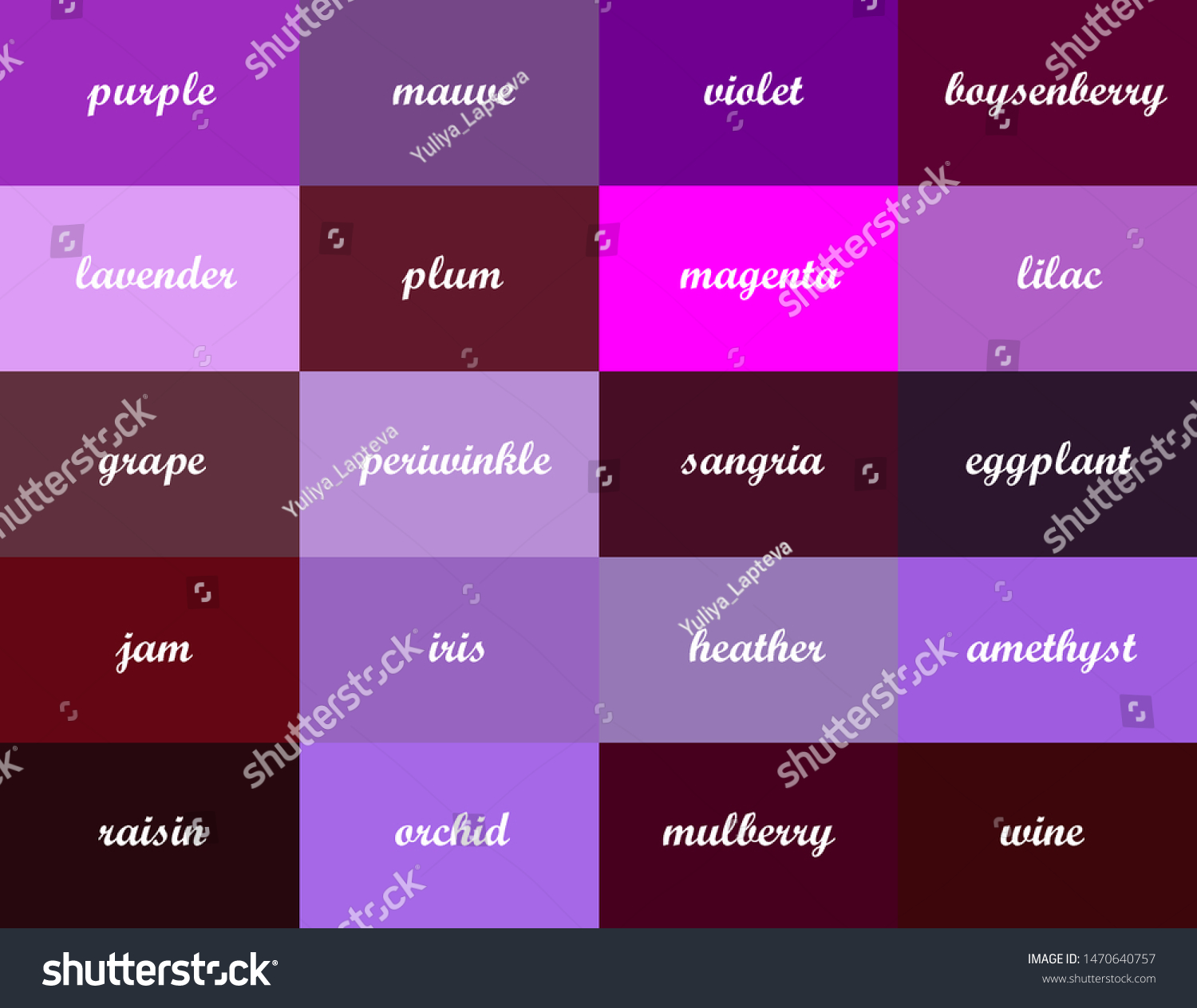 Colored Background Twenty Shades Primary Color Stock Illustration 1470640757