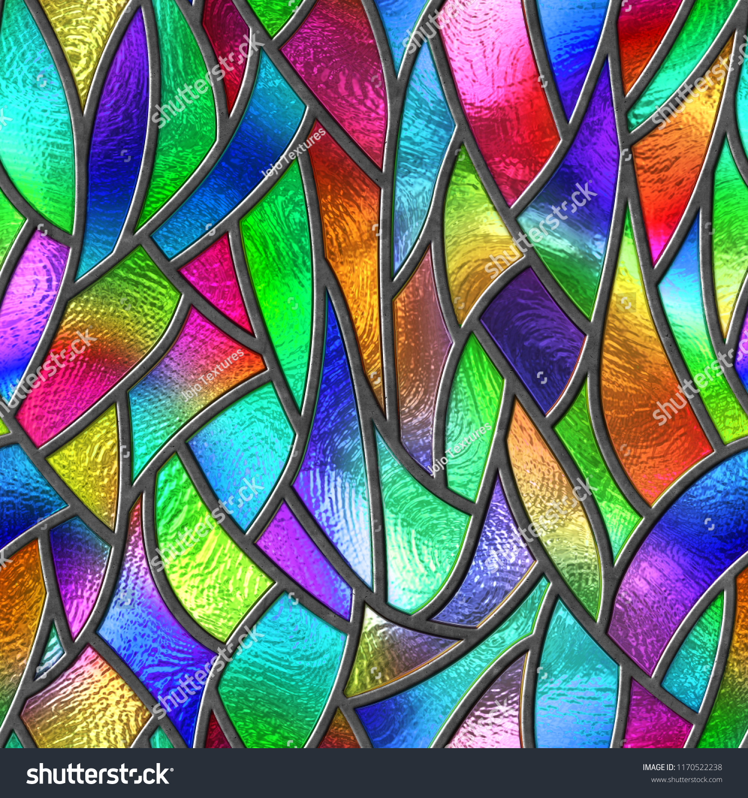 Colored Glass Seamless Texture Pattern Window Stock Illustration