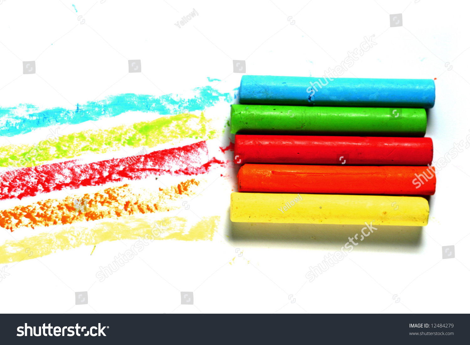  White Resting Curve Template Design Featuring Colored Paint Hand Art