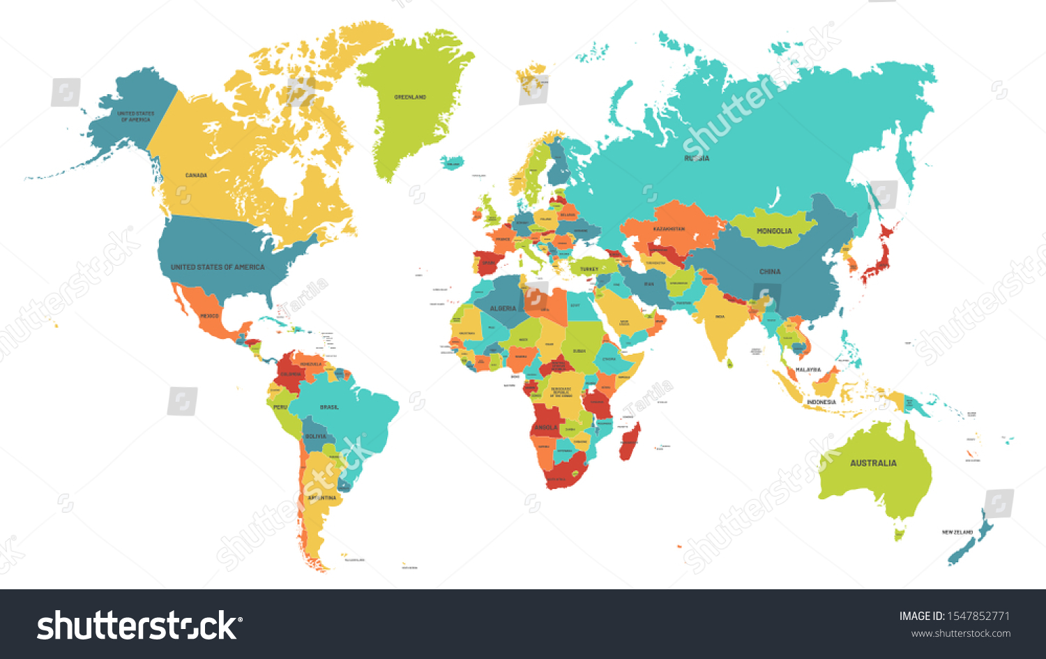 What Is A Political Map In Geography Colored World Map Political Maps Colourful Stock Illustration 1547852771 |  Shutterstock