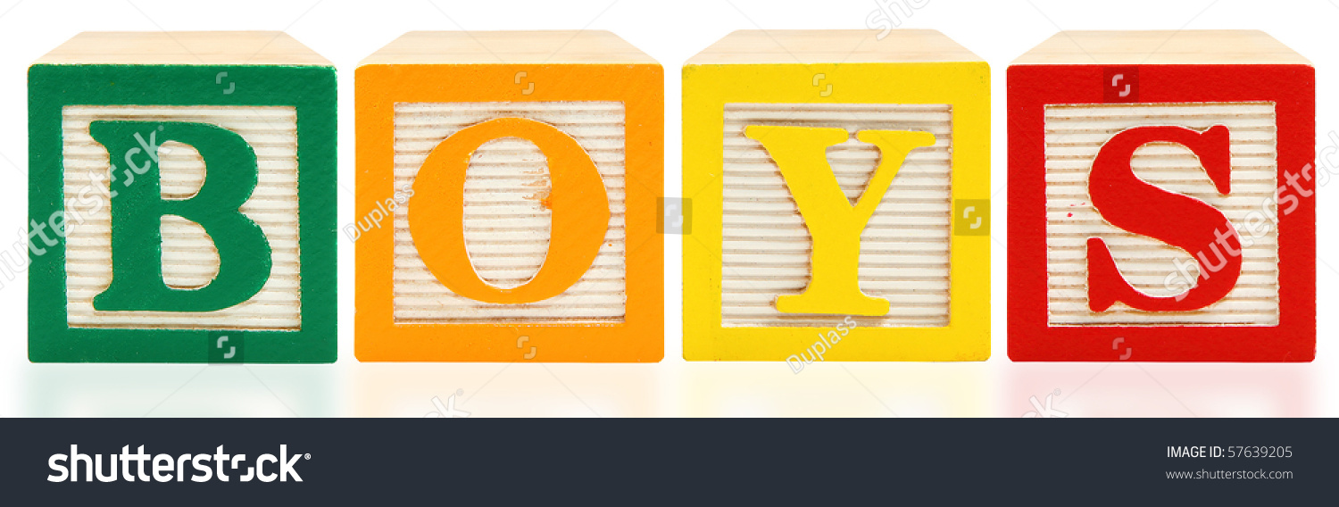 Colorful Alphabet Blocks Spelling The Word Boys. Stock Photo 57639205 ...