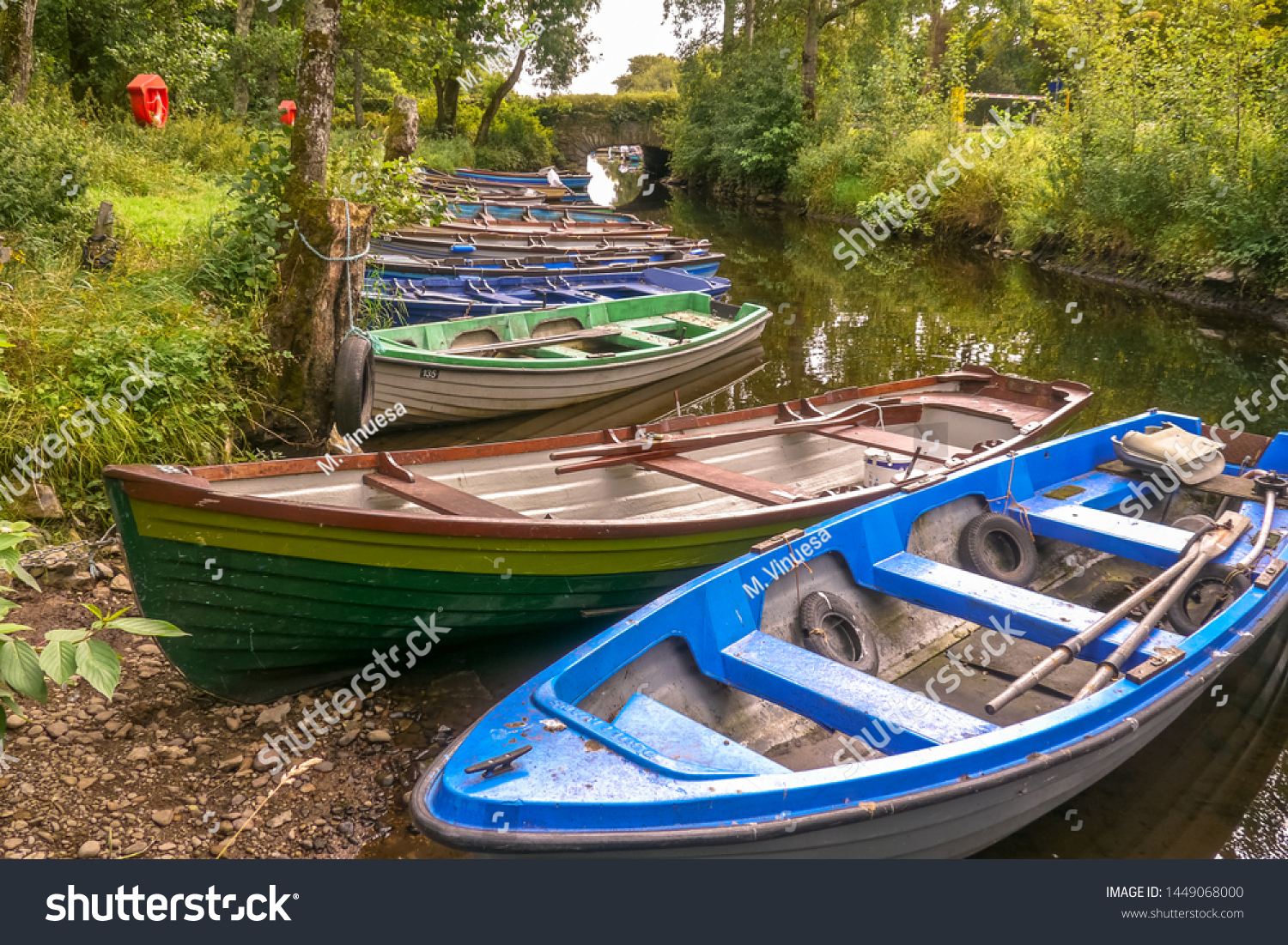 Colorful Boats On River Killarney National Stock Photo Edit Now