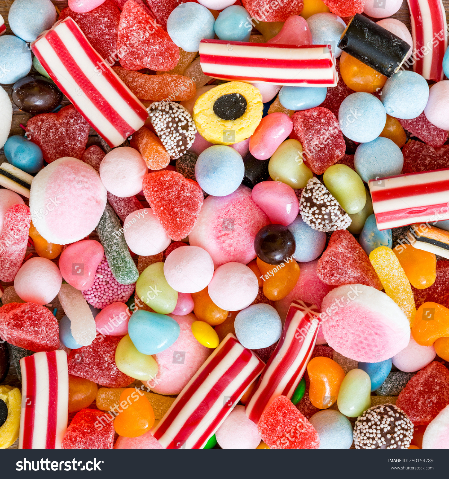 Colorful Candies And Jellies As Background Stock Photo 280154789 ...