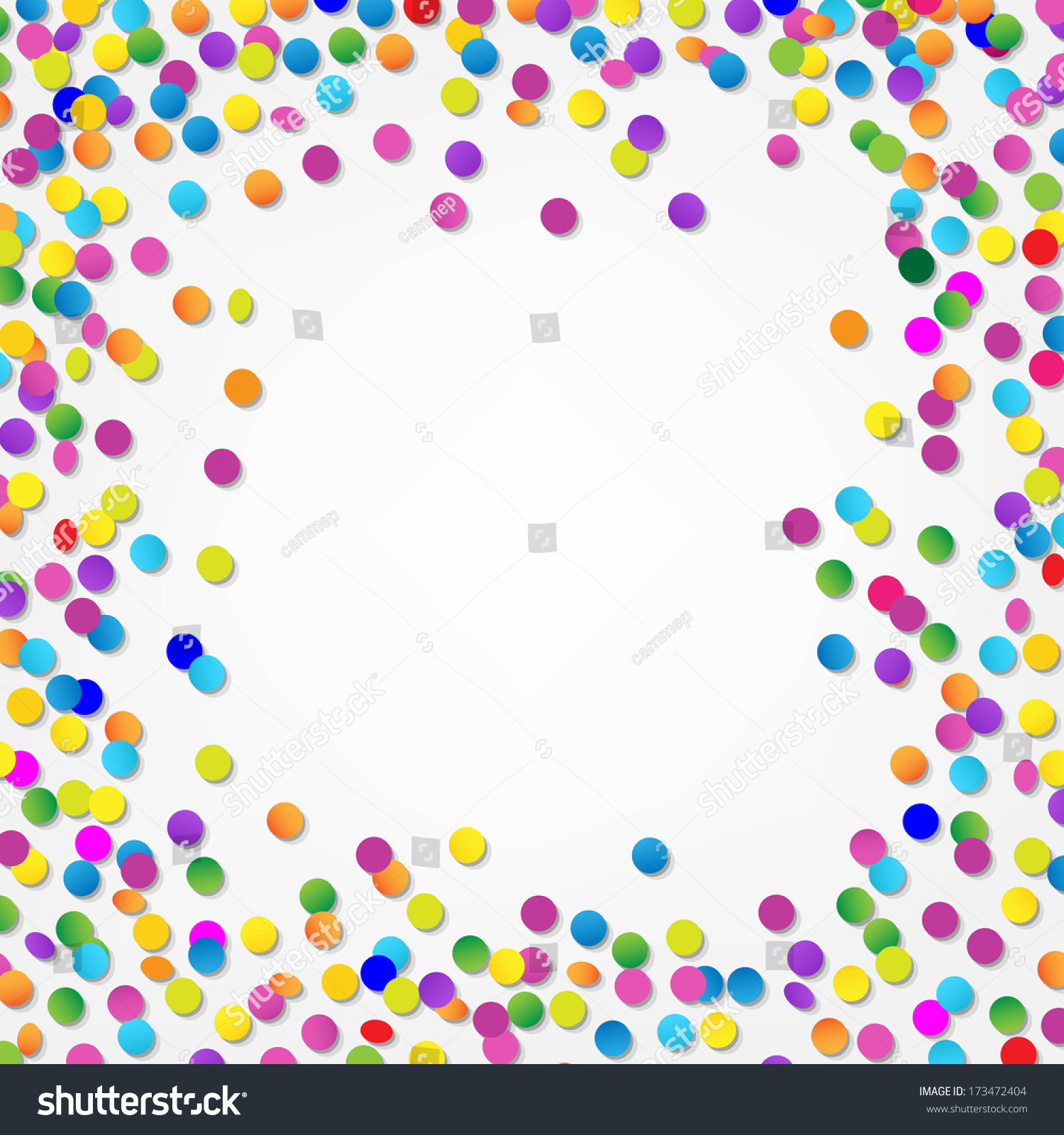 Colorful Confetti Border Stock Photo 173472404 : Shutterstock