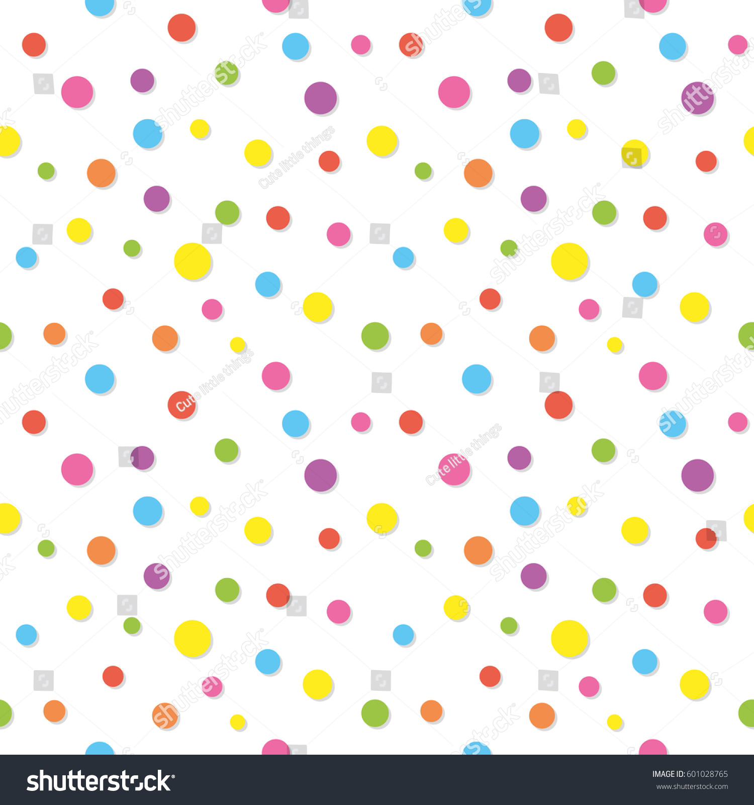 Colorful Confetti Pattern Funny Polka Dots Stock Illustration 601028765 ...