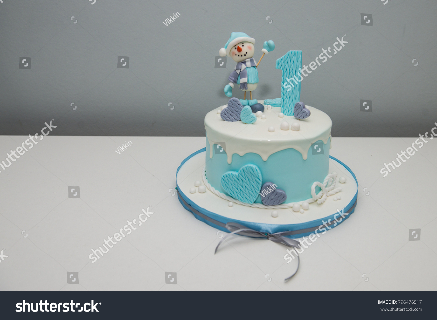 Colorful Decoration First Year Birthday Cake Stock Photo Edit Now