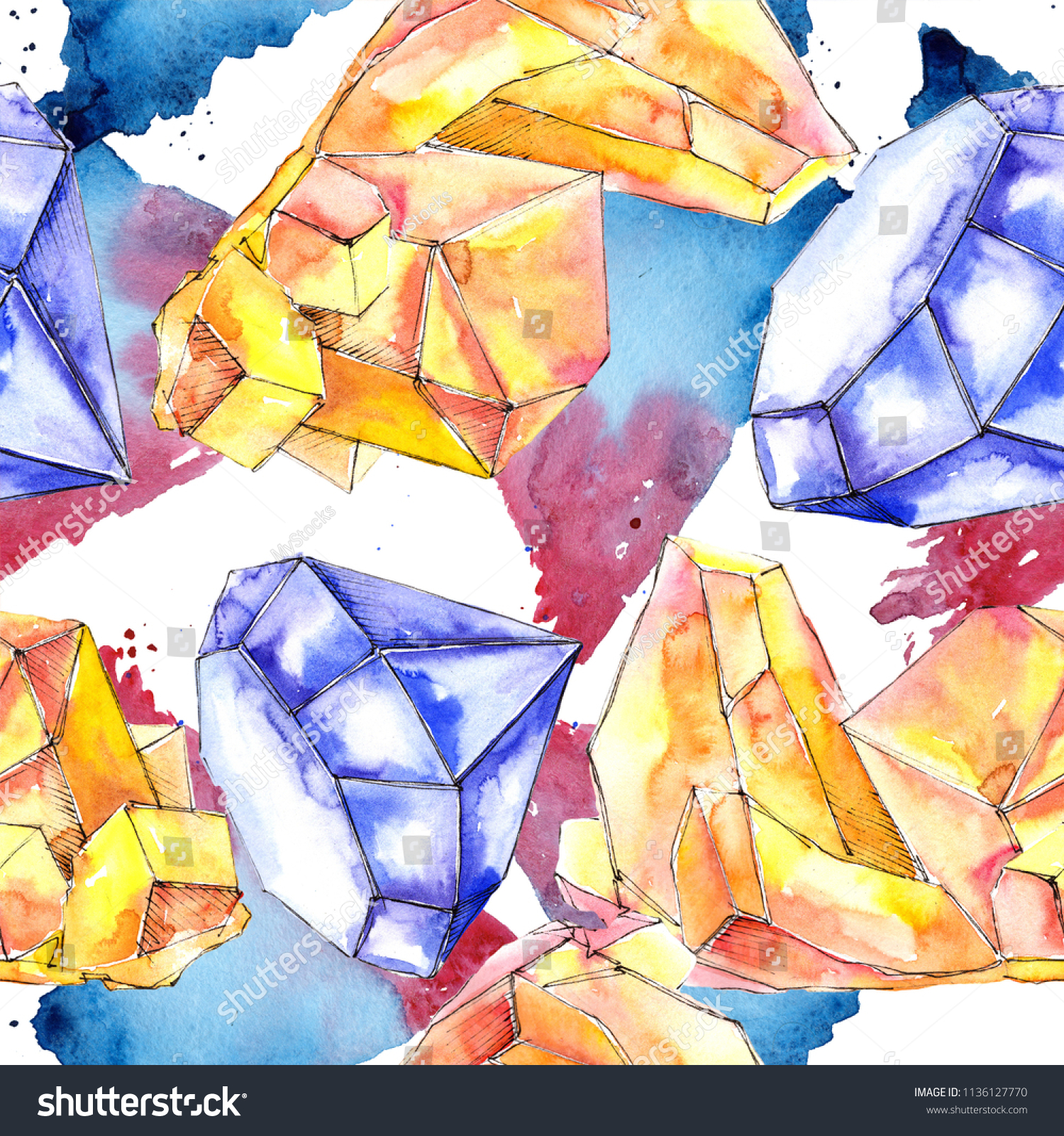 Colorful Diamond Rock Jewelry Mineral Seamless Background Pattern Fabric Wallpaper Print Texture Geometric Colorful Diamond Rock Jewelry Mineral Seamless Background Pattern Fabric Wallpaper Print Texture Geometric