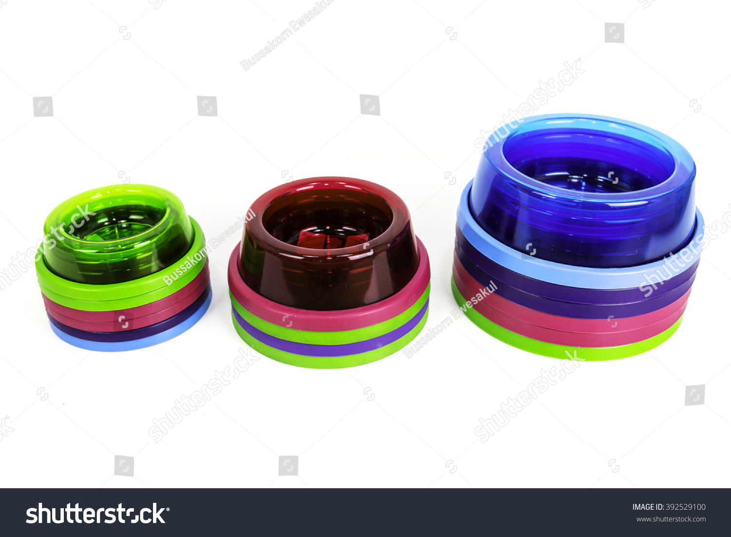 colorful dog bowls