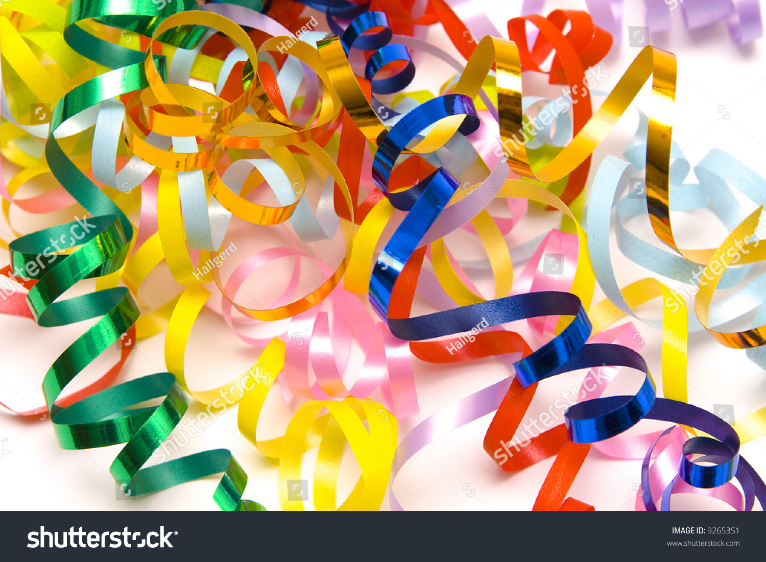 Colorful Festive Ribbons On A White Background Stock Photo 9265351 ...