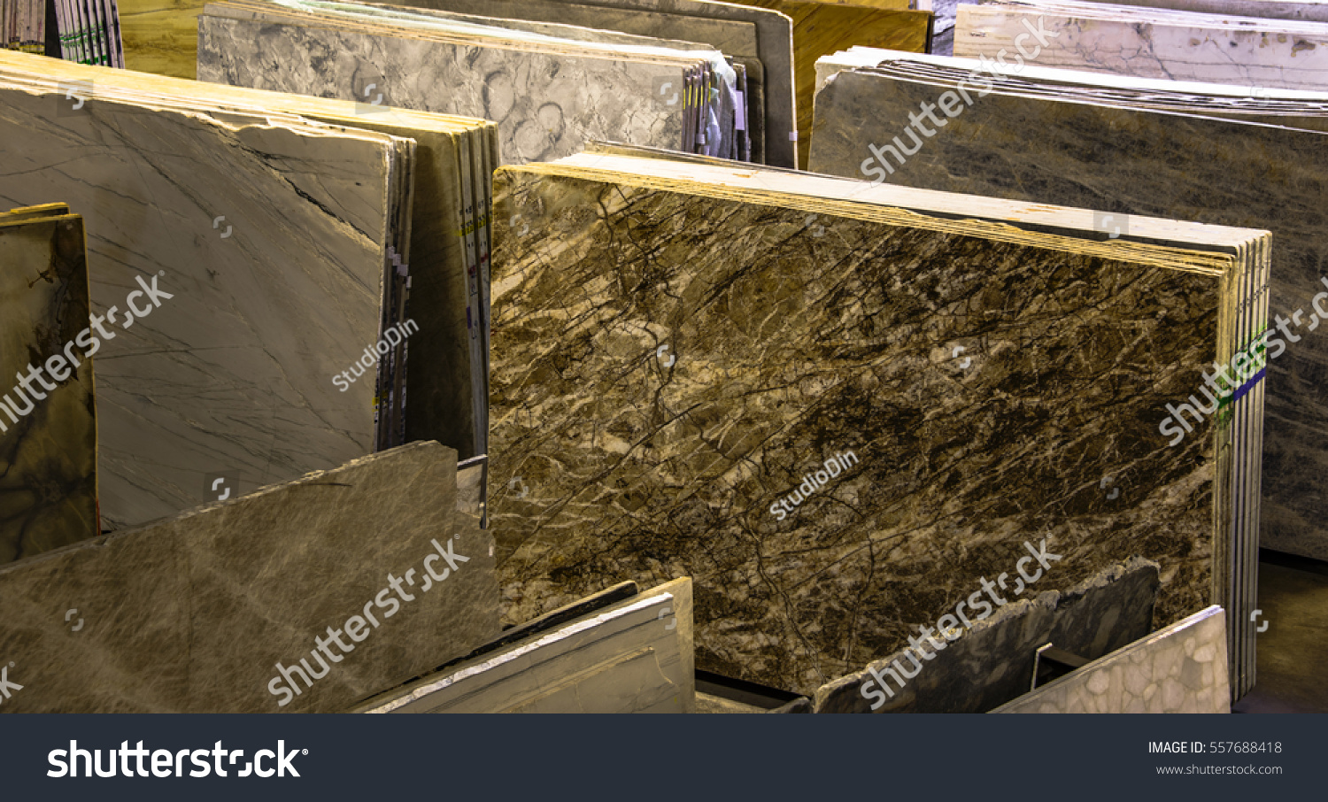 12 393 Granite Fabrication Stock Photos Images Photography   Stock Photo Colorful Granite And Marble Slabs For Sale In Store Show Room 557688418 