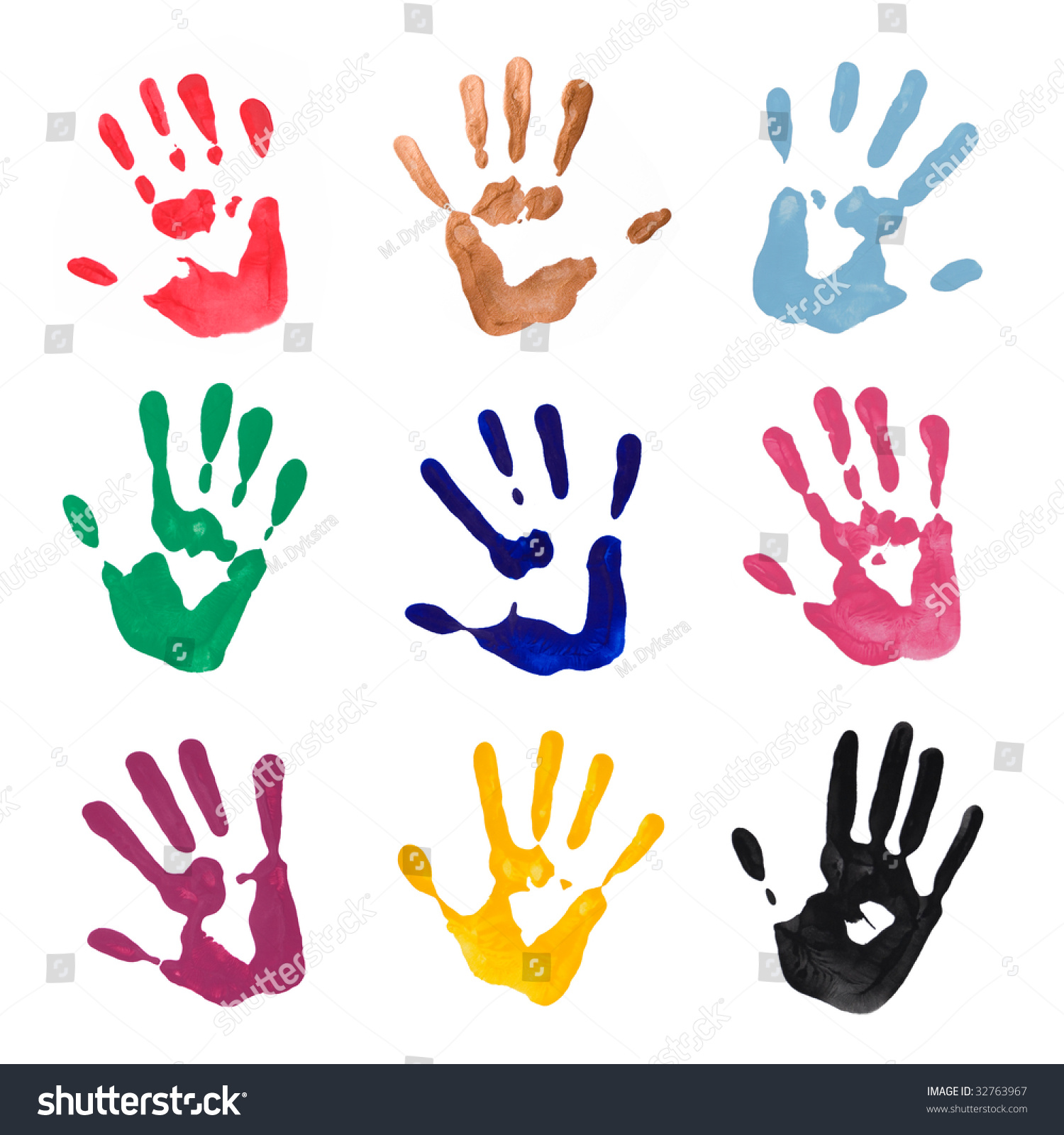 Colorful Hand Prints Hand Painting On Stock Photo 32763967 | Shutterstock