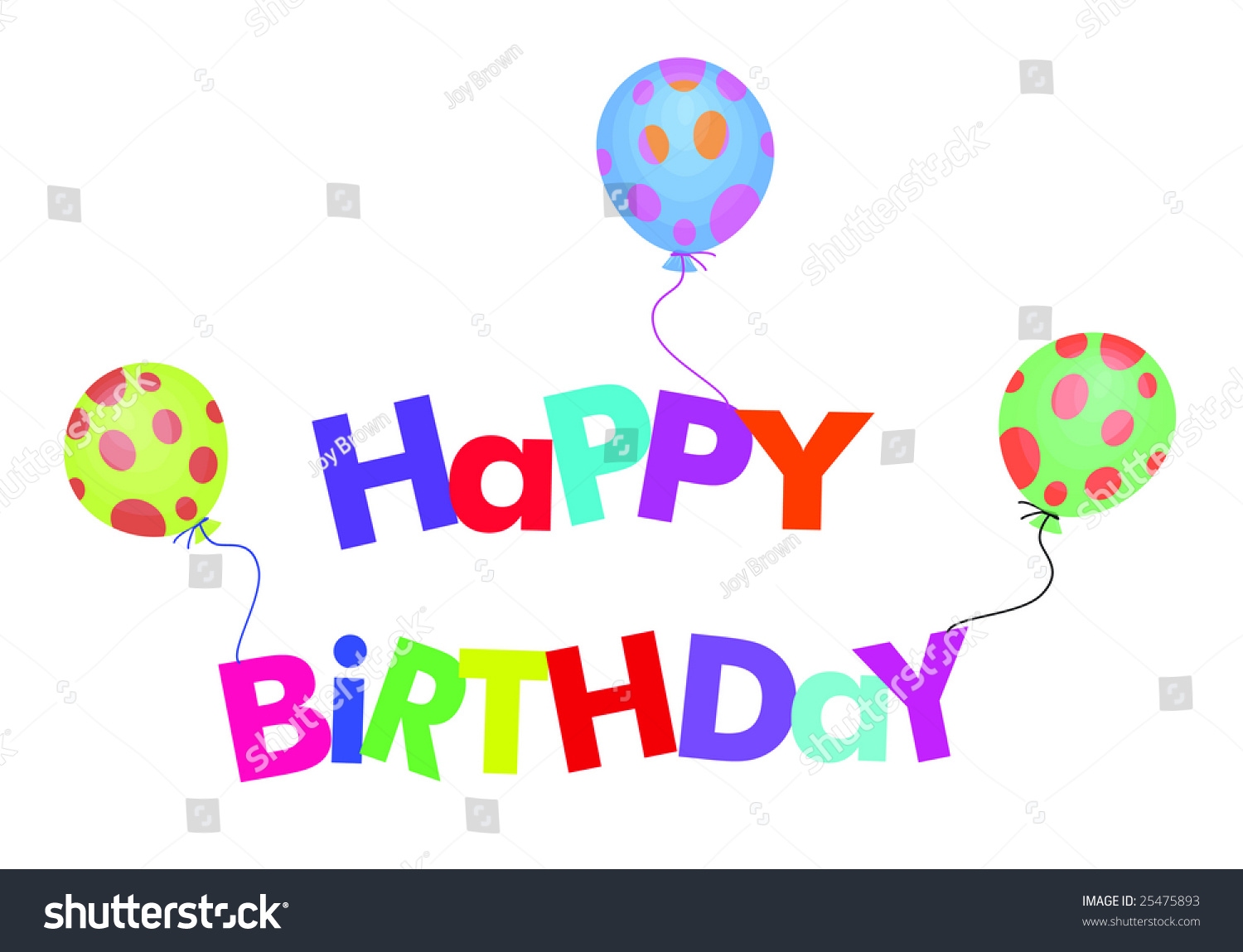 Colorful Happy Birthday Sign Balloons Stock Illustration 25475893 ...