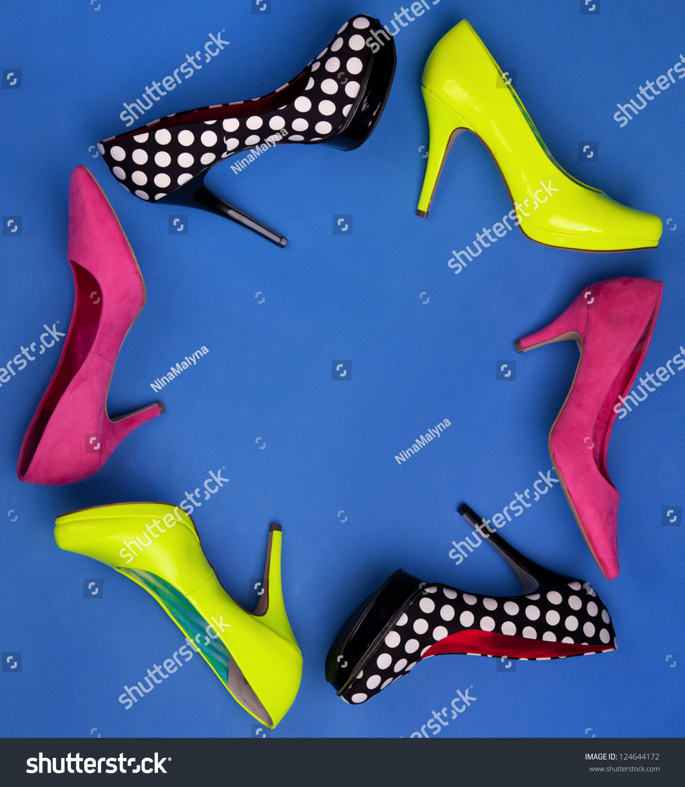 Colorful High Heels Frame Stock Photo 124644172 : Shutterstock