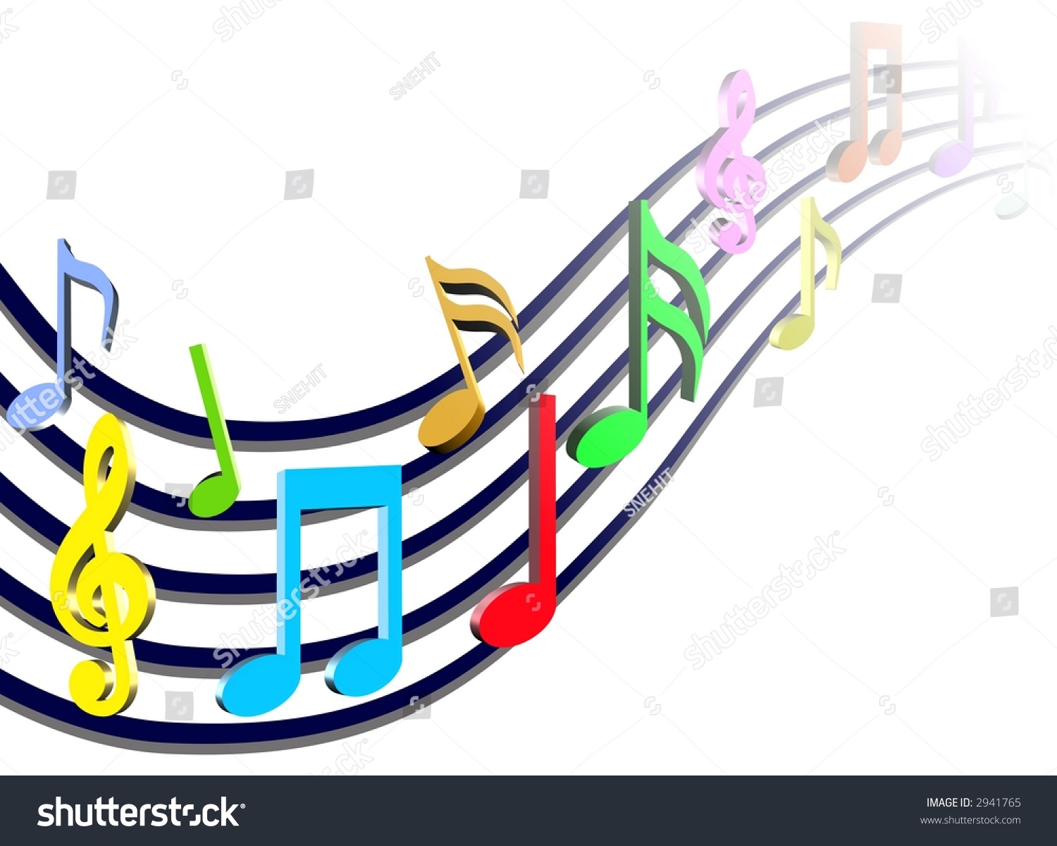 Colorful Music Notes Illustration - 2941765 : Shutterstock