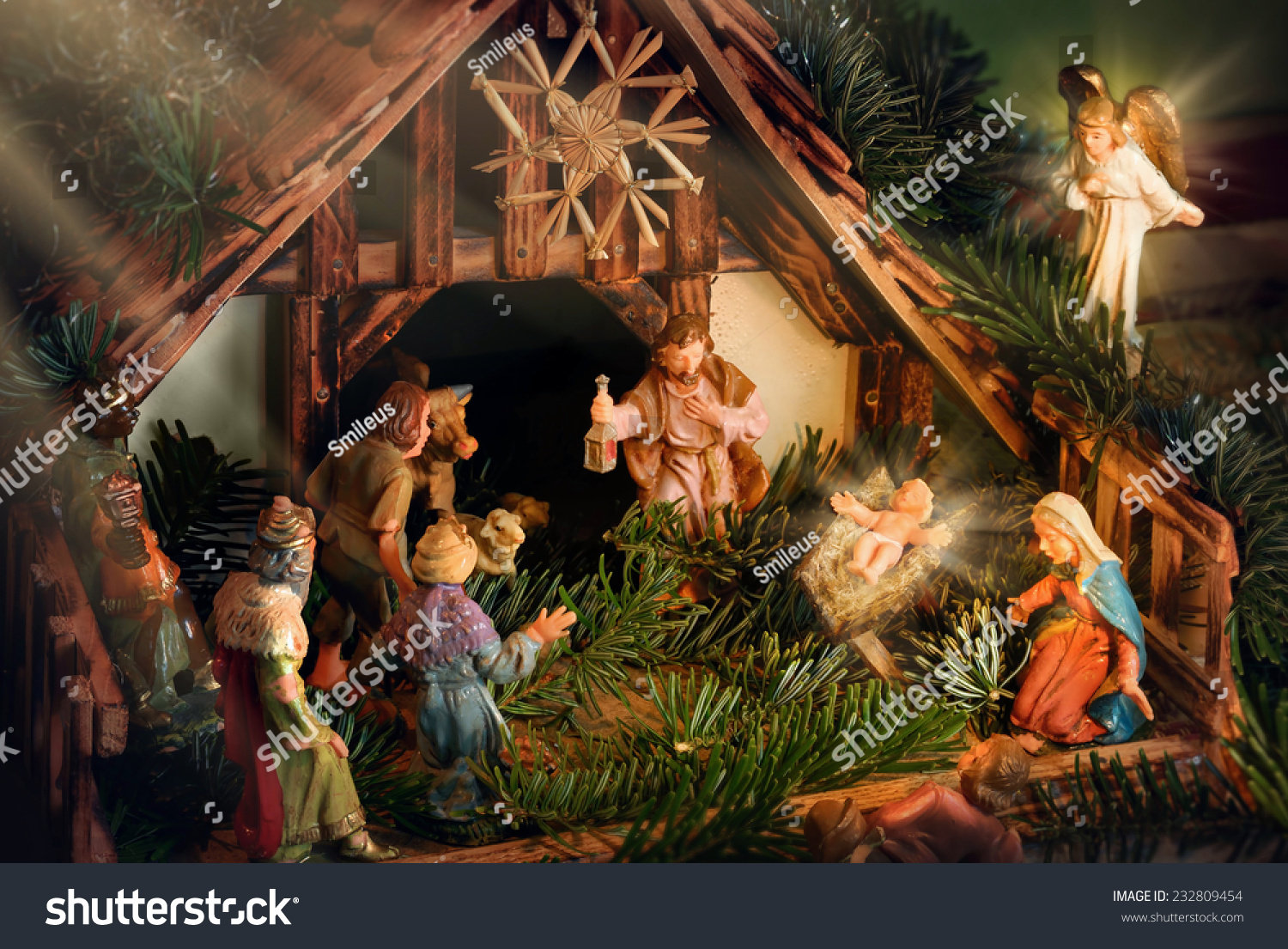 Colorful Nativity Scene Baby Jesus Mary Stock Photo 232809454 ...