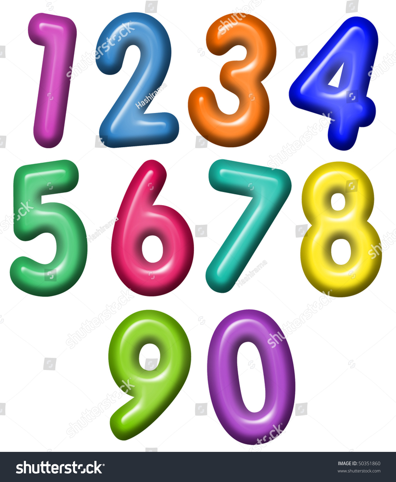 Colorful Numbers Stock Illustration 50351860 - Shutterstock
