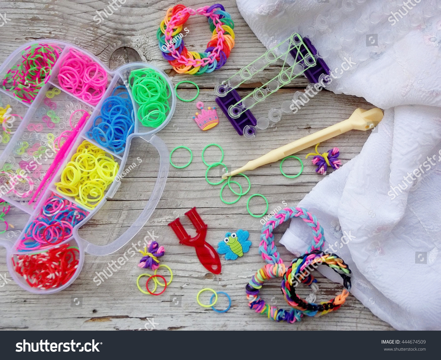 Colorful Elastic Rainbow Loom Bands Kit Stock Photo Edit Now