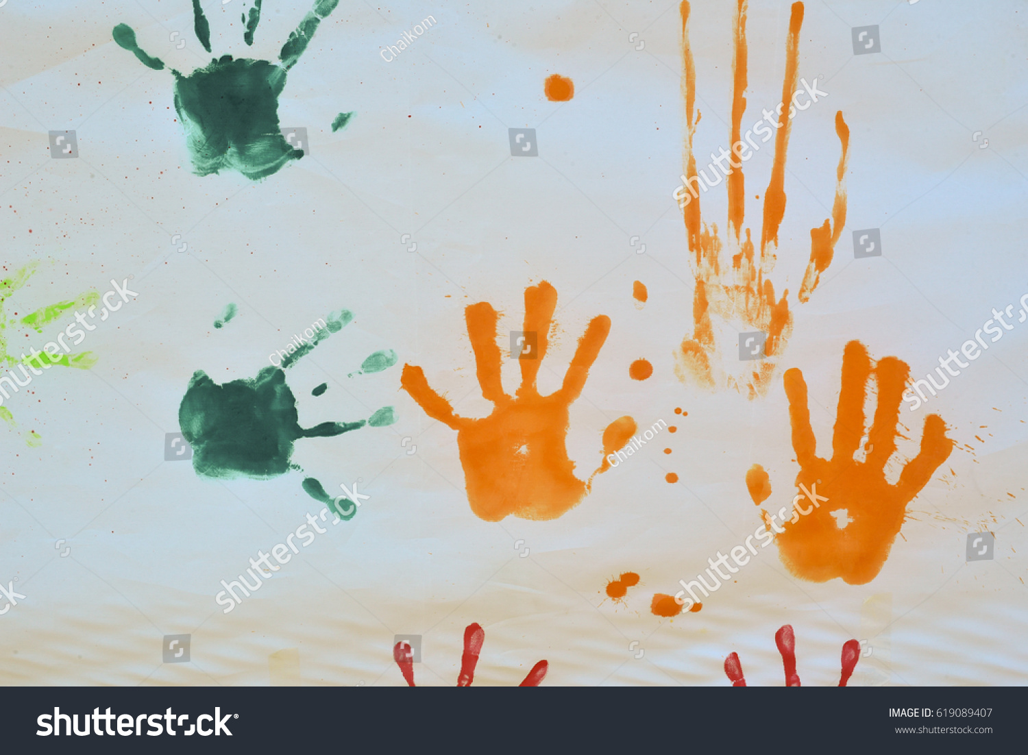 Colorful Handprint On Paper Stock Photo 619089407 | Shutterstock