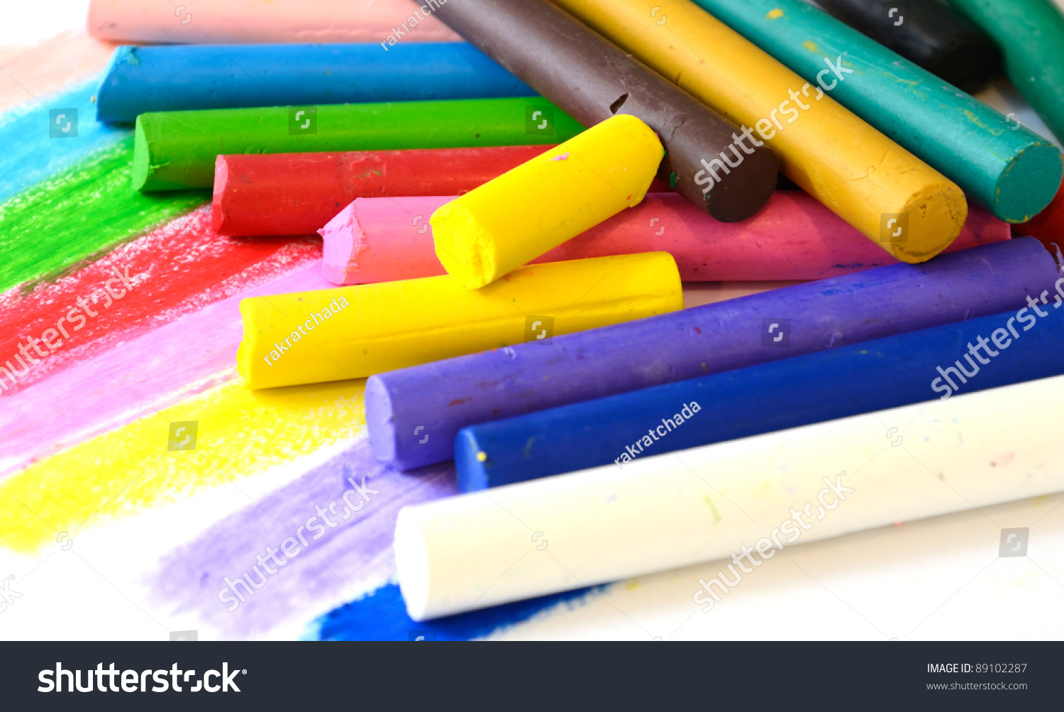 Colorful Of Oil Pastel Crayons Stock Photo 89102287 : Shutterstock