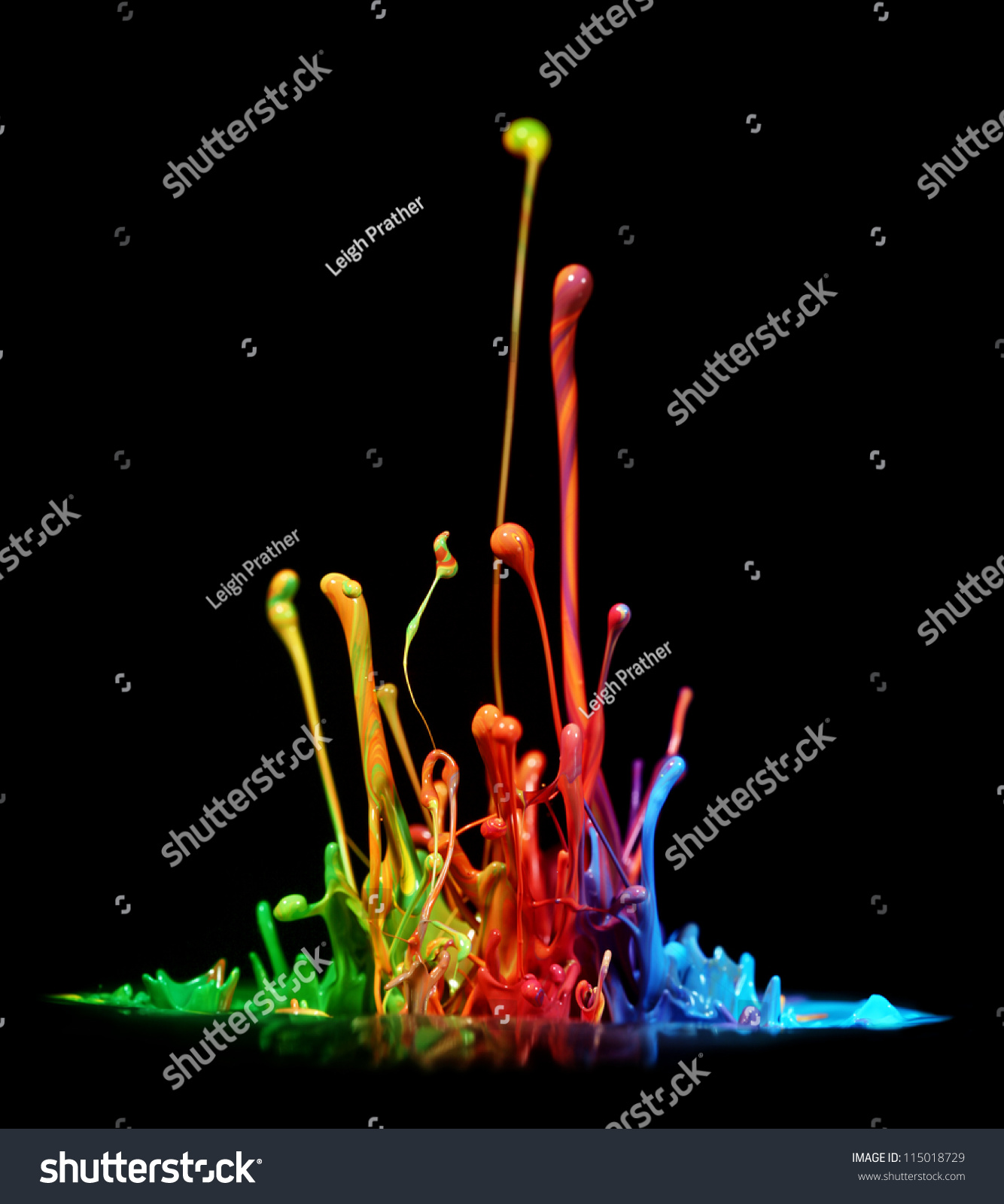 Colorful Paint Splashing Stock Photo 115018729 : Shutterstock