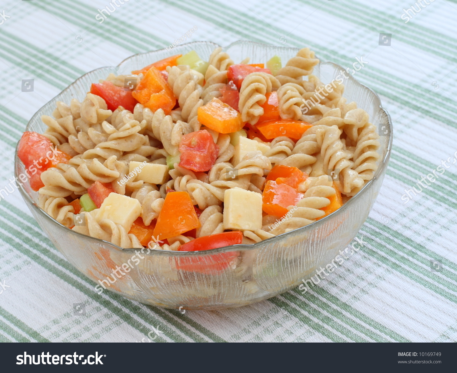 Colorful Pasta Salad Made With Spiral Multigrain Pasta, Fresh ...