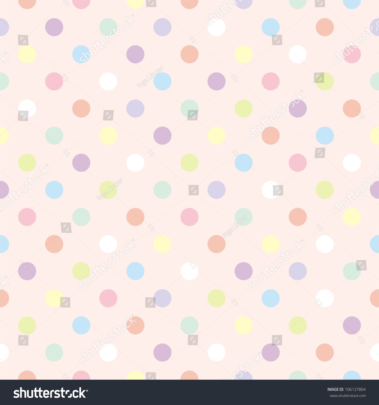 Colorful Pastel Polka Dots On Baby Stock Illustration 