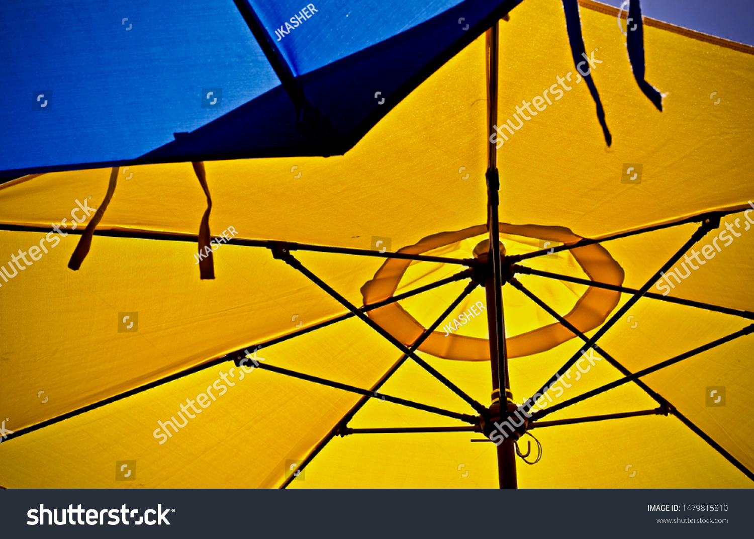 Colorful Patio Umbrellas Blue Yellow Lime Stock Photo Edit Now 1479815810