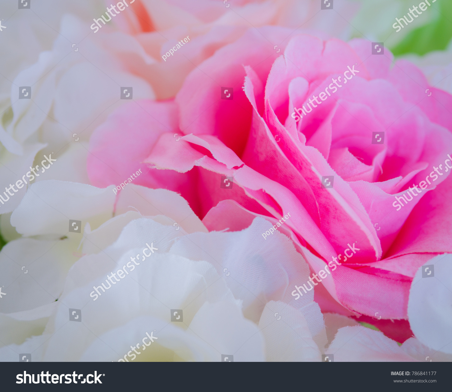 pink and white fake flowers