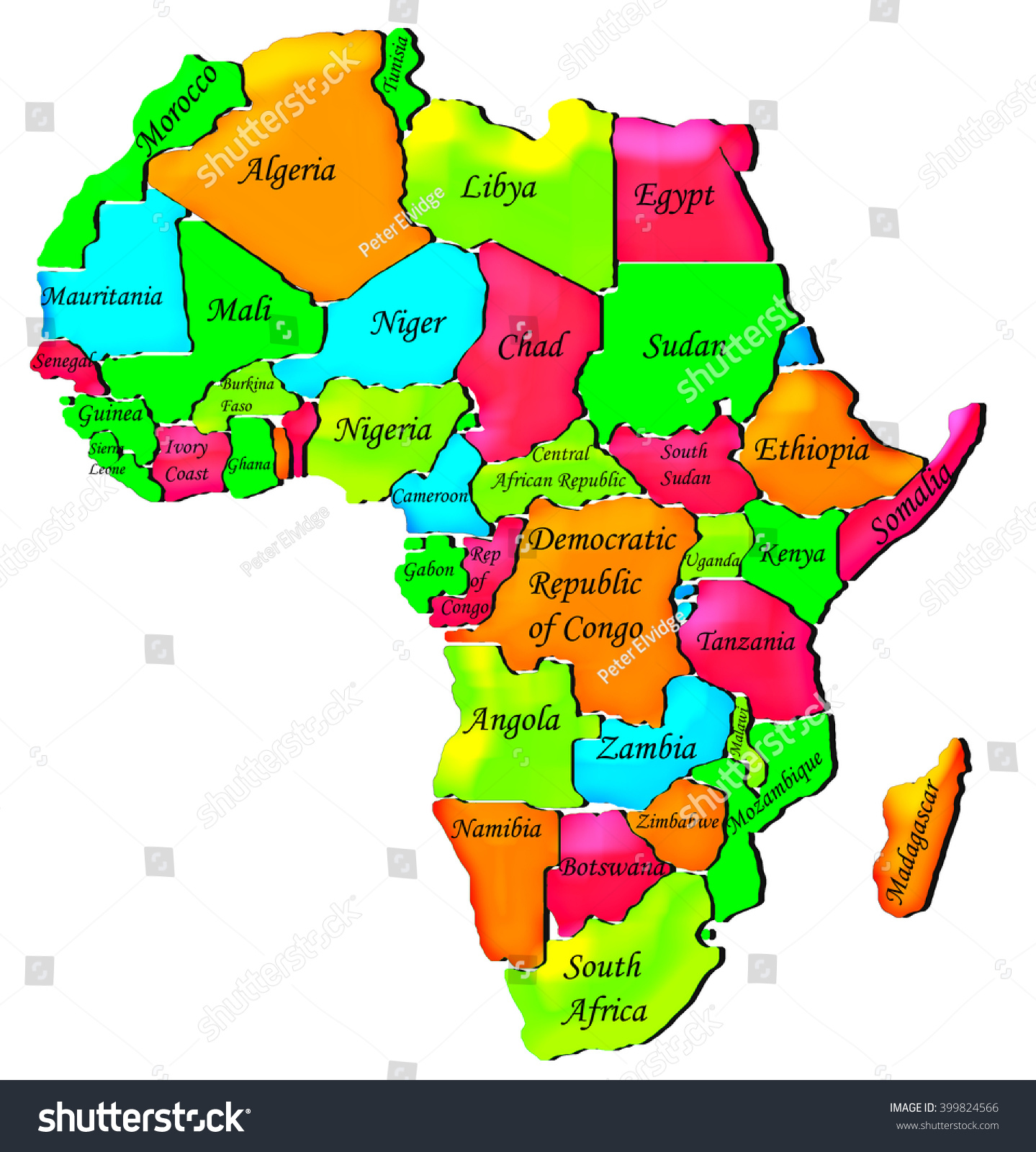 Colorful Map Of Africa