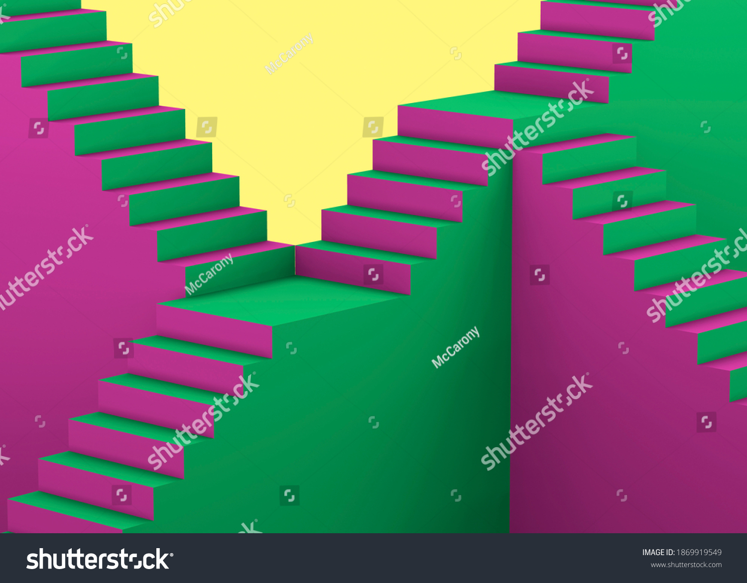 Colorful Pop Art Stairs 3d Concept Stock Illustration 1869919549 ...