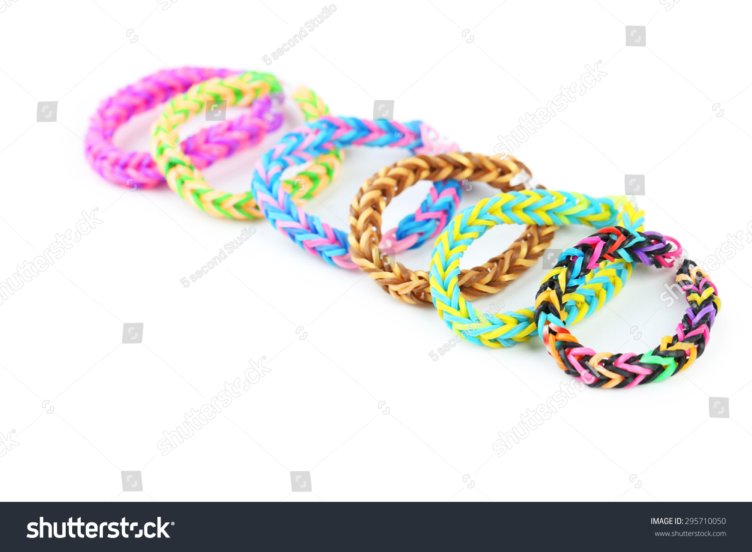 Colorful Rubber Band Bracelets Isolated On Stock Photo 295710050