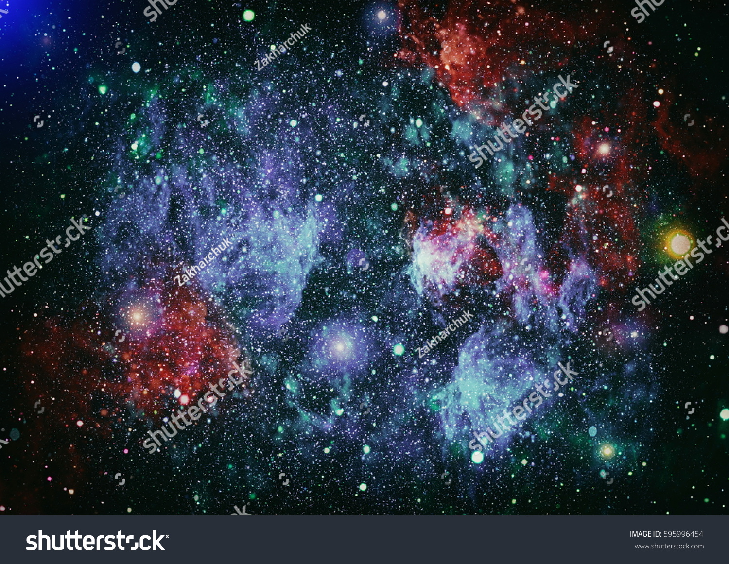 Colorful Starry Night Sky Outer Space Stock Photo (Edit Now) 595996454