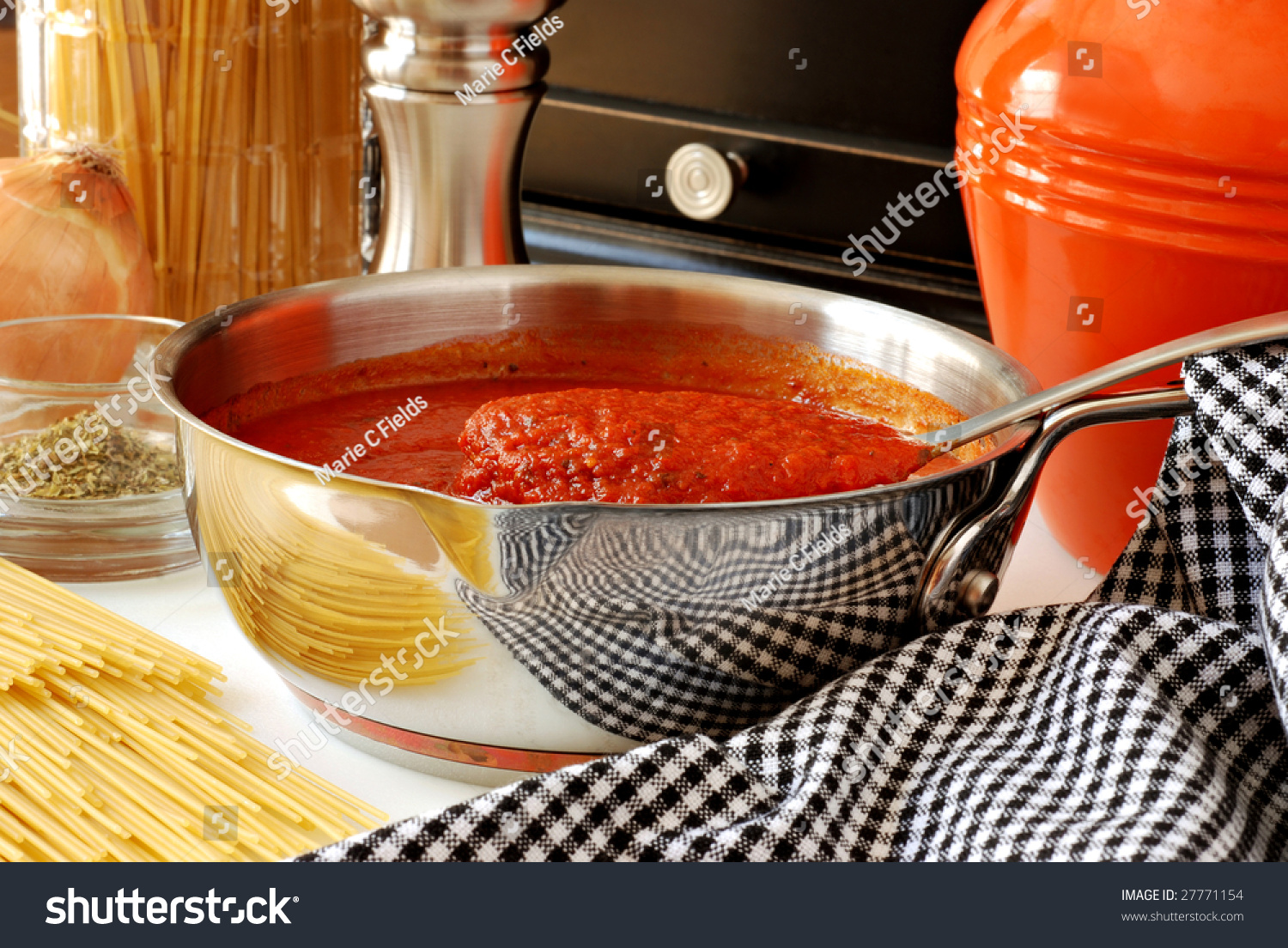 Colorful Still Life Freshly Prepared Spaghetti Stock Photo Edit Now