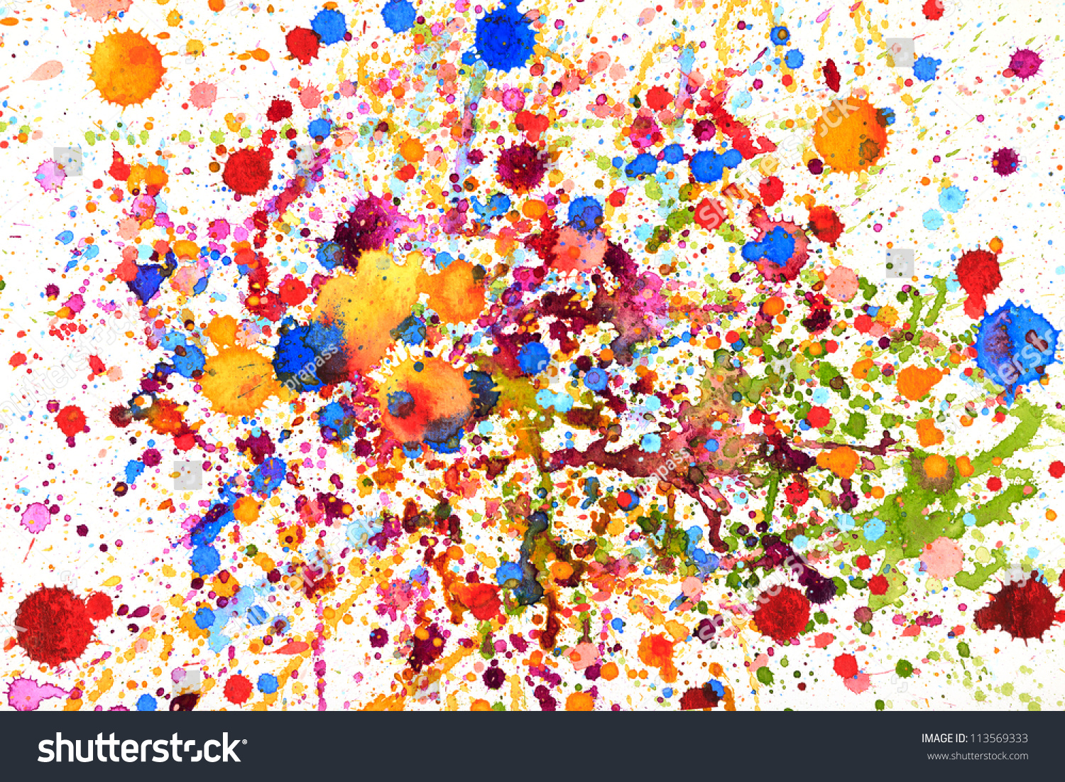 Colorful Vivid Water Color Splash Background Stock Photo 113569333 ...