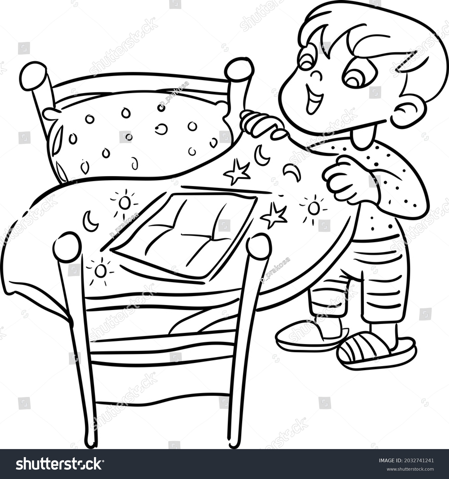 Coloring Book Kids Little Boy Doing Stock Illustration 2032741241